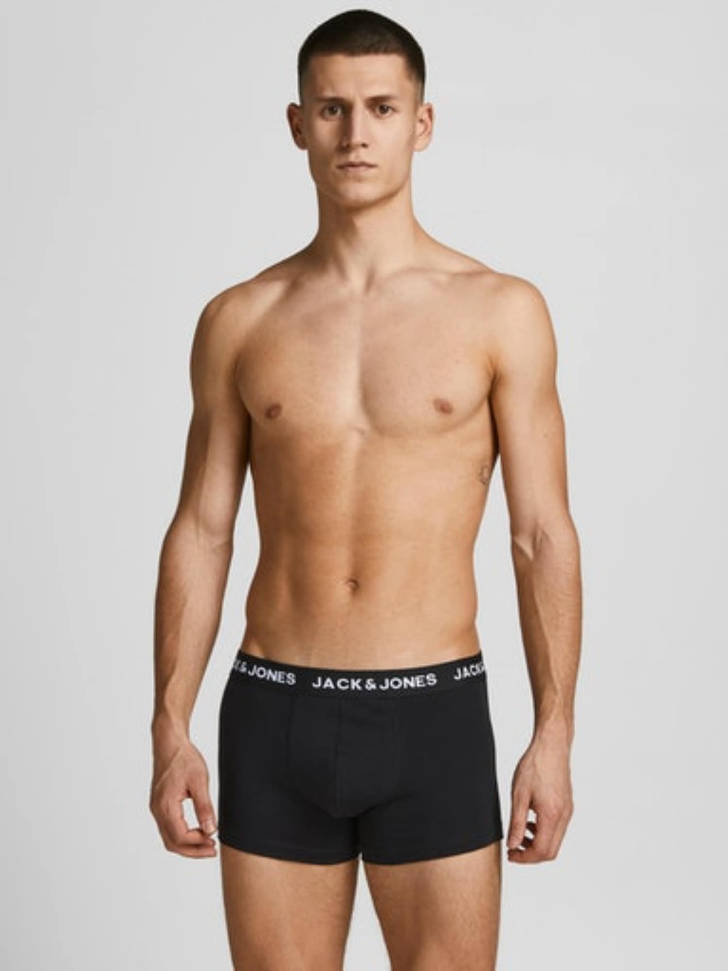 Jack & Jones Boxer »JACHUEY im Fünferpack mit toniger Naht und elastischem Bund« Packung, 5er-Pack, 5 Stk. unifarben, modisch, eng anliegend, Baumwollmischung