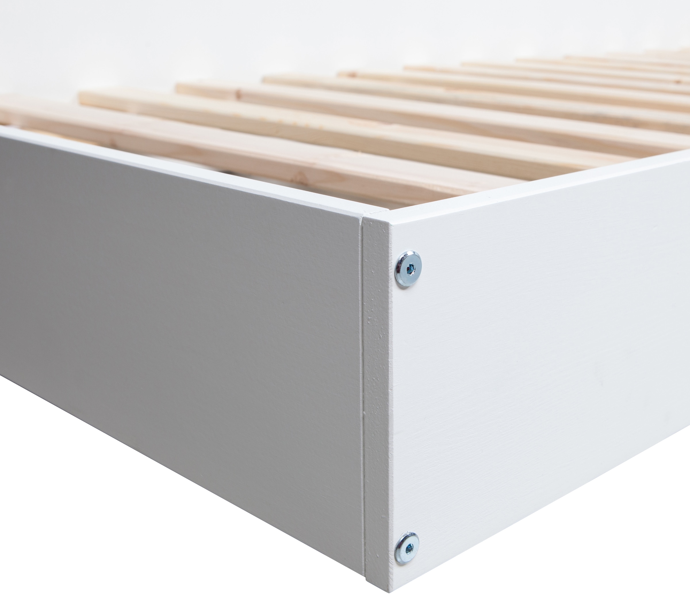 WOOOD Lit de rangement »Connect FSC®-Kiefernholz mit Schiebetür und Stauraum 213x118x60 cm« Facile à monter, dimension du matelas 90x200 cm, entretien facile