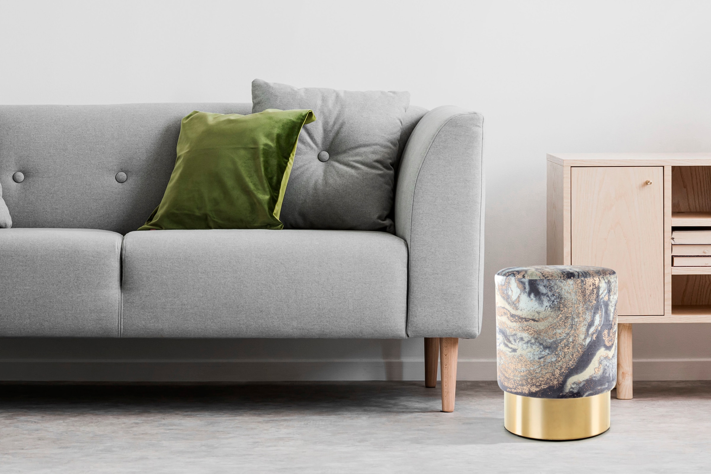 Image of Kayoom Sitzhocker "Hocker Gipsy 325, stilvoller Sitzhocker, runde Form, stilvolles Design" 1 Stk. tlg. facettenreich, platzsparend, vielfältig einsetzbar, weiche Polsterung