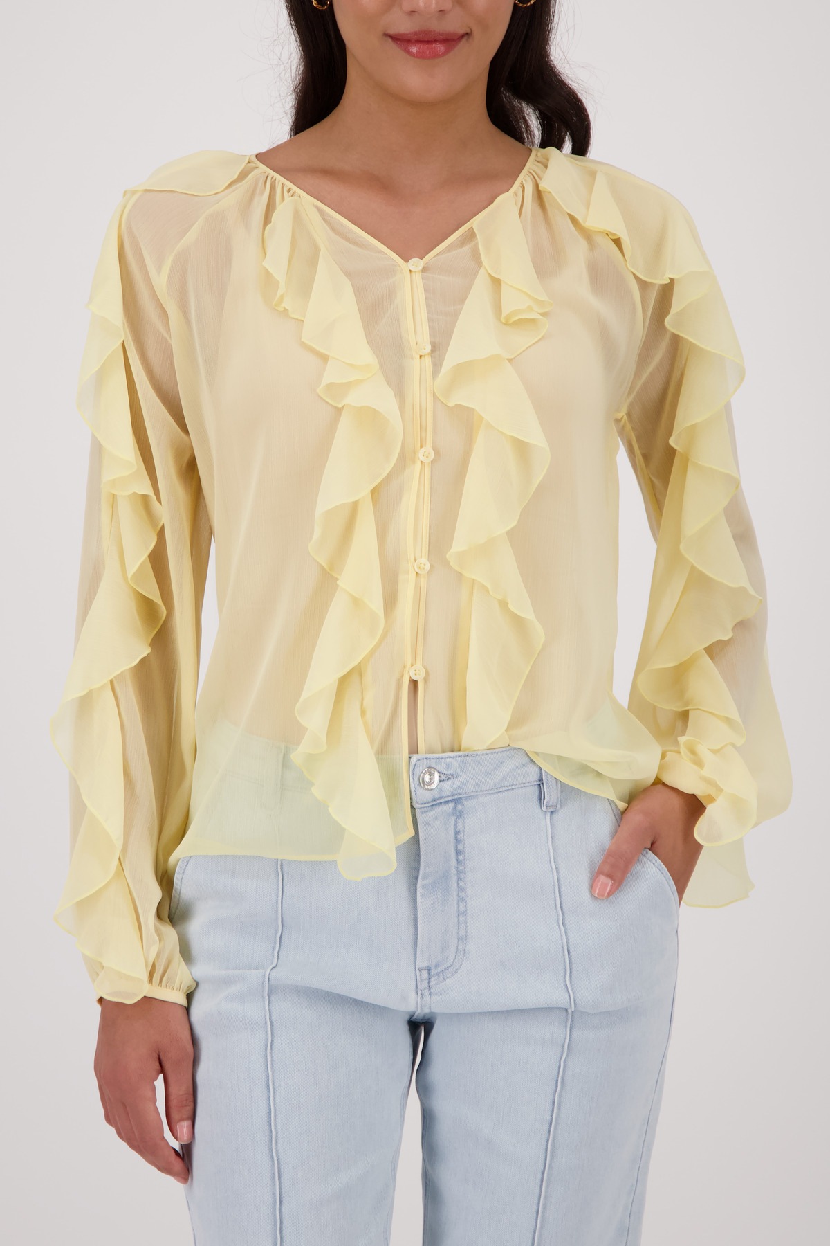 Image of Monari Georgettebluse "Bluse Georgette Rüschen" Regular fit mit Volants