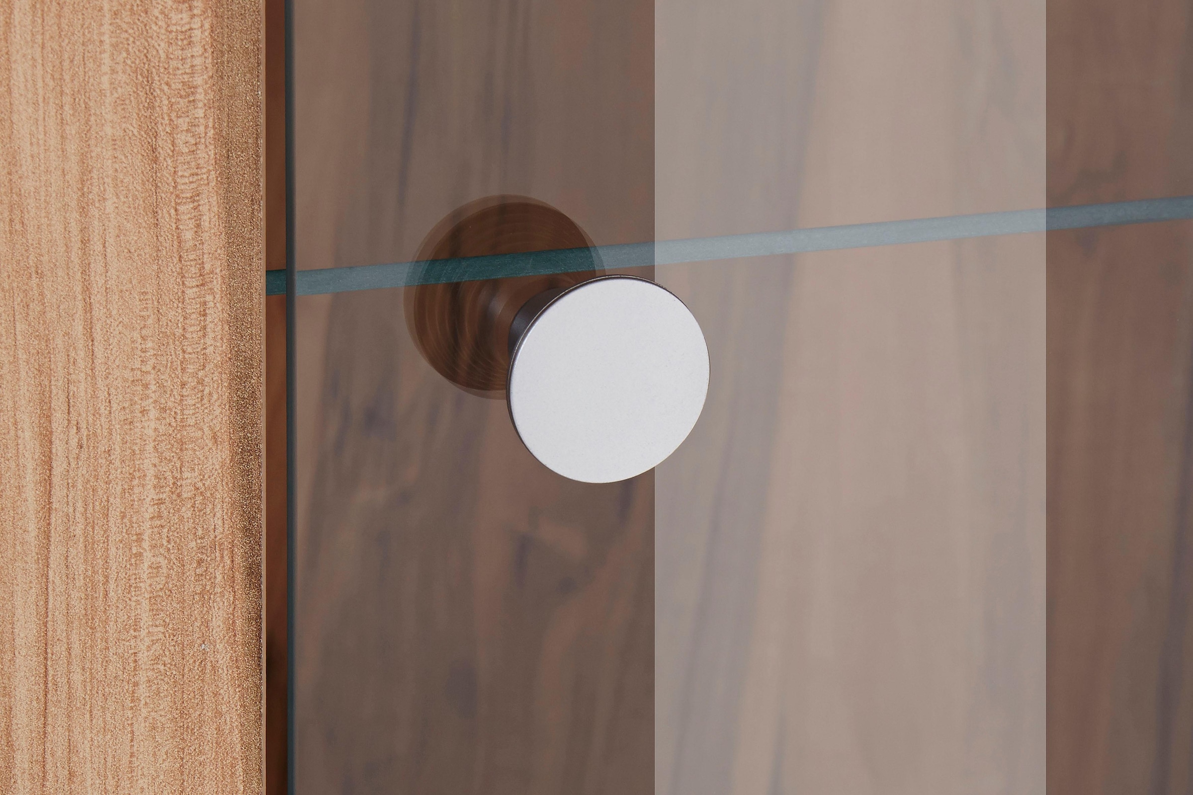 GOODproduct Vitrines »Larona, zeitlose Glasvitirne, Hochschrank Höhe 145 cm« Stauraumvitrine mit dekorativer Rahmenoptik,