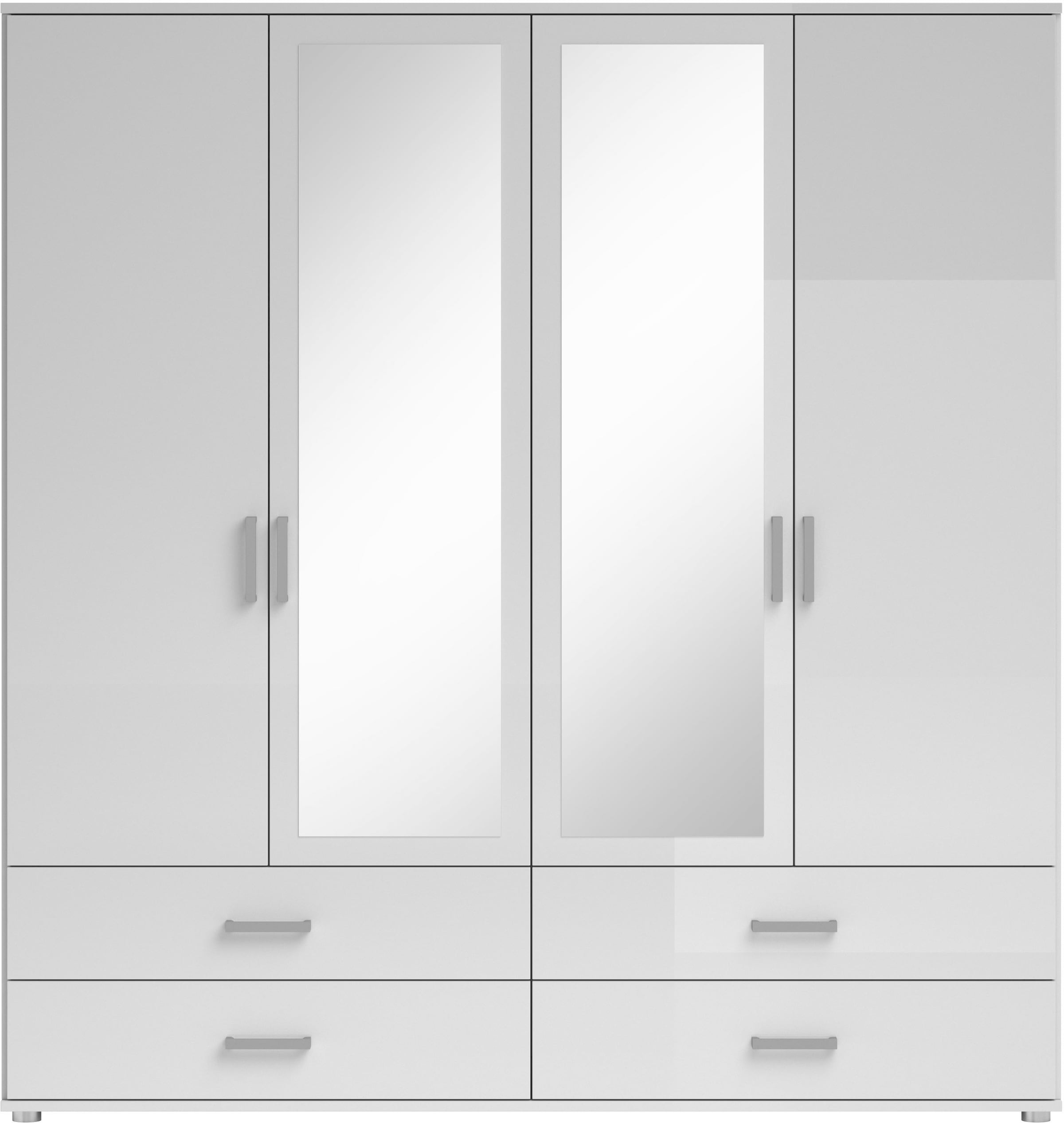 Schlafkontor Drehtürenschrank »Ivar Kleiderschrank mit Spiegel«, inklusive 2 Spiegeltüren und 2 farblich abgesetzten Schubkästen