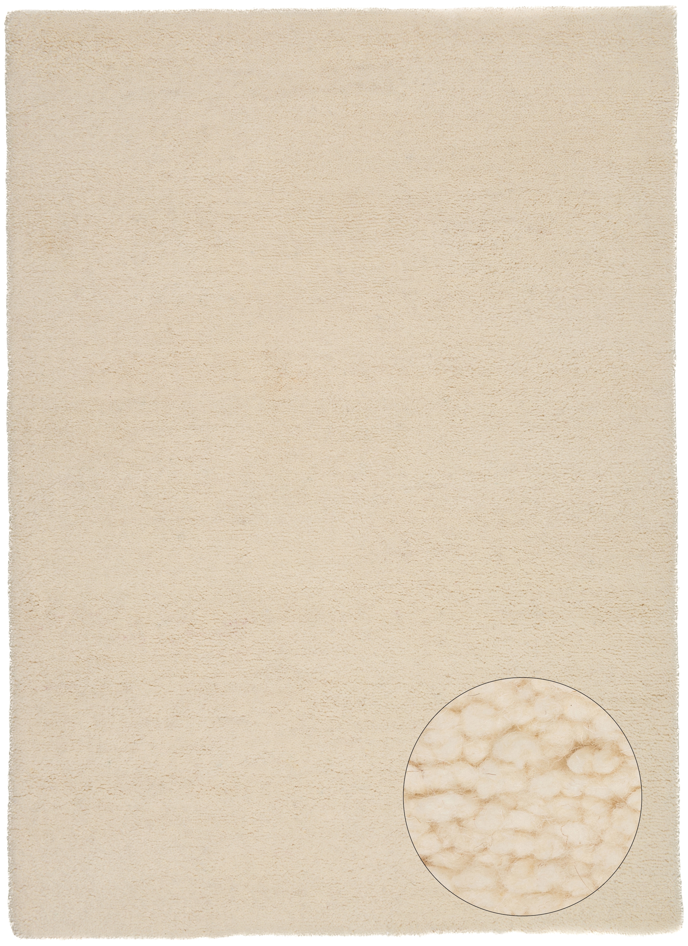 THEKO Tapis en laine »Hadj Uni« Rectangulaire 25 mm Höhe Véritable tapis berbère, pure laine, chiné, noué main