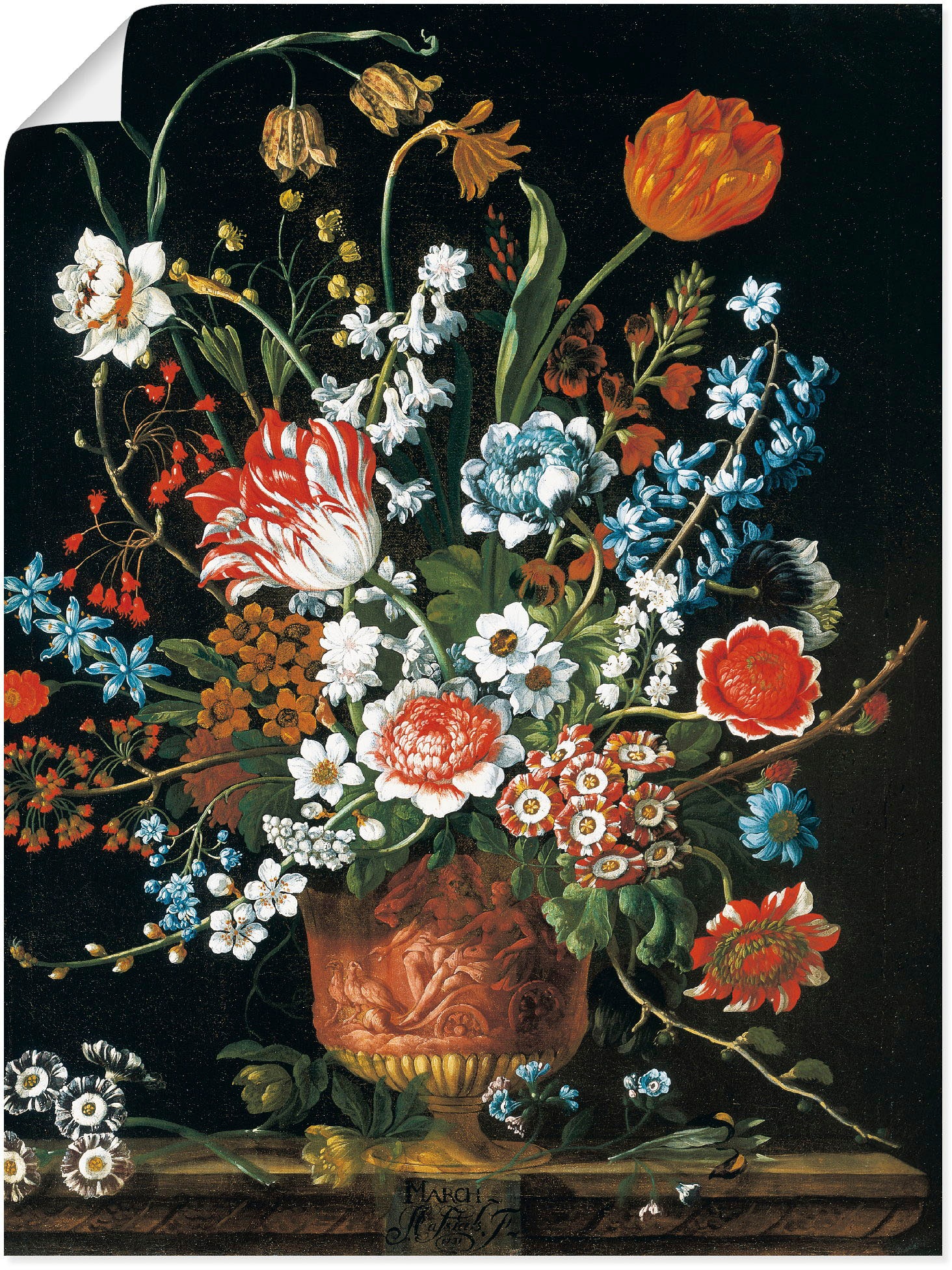 Image of Artland Wandbild »Zwölf Monate. Floraler Kalender - März«, Arrangements, (1 St.), in vielen Grössen & Produktarten -Leinwandbild, Poster, Wandaufkleber / Wandtattoo auch für Badezimmer geeignet bei Ackermann Versand Schweiz