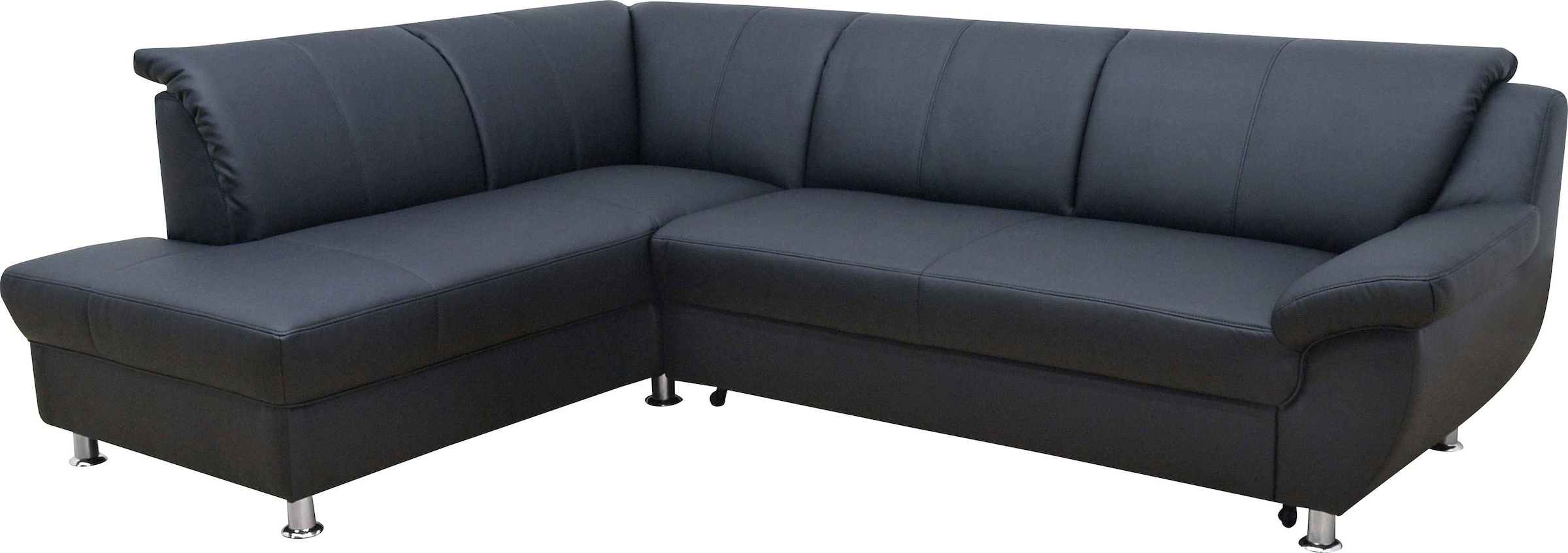 Image of DOMO collection Ecksofa "Pilar, elegant & zeitlos, komfortabel, bequeme Armlehnen, Breite 254cm" mit Ottomane, wahlweise mit Bettfunktion, Kunstlederbezug, L-Form