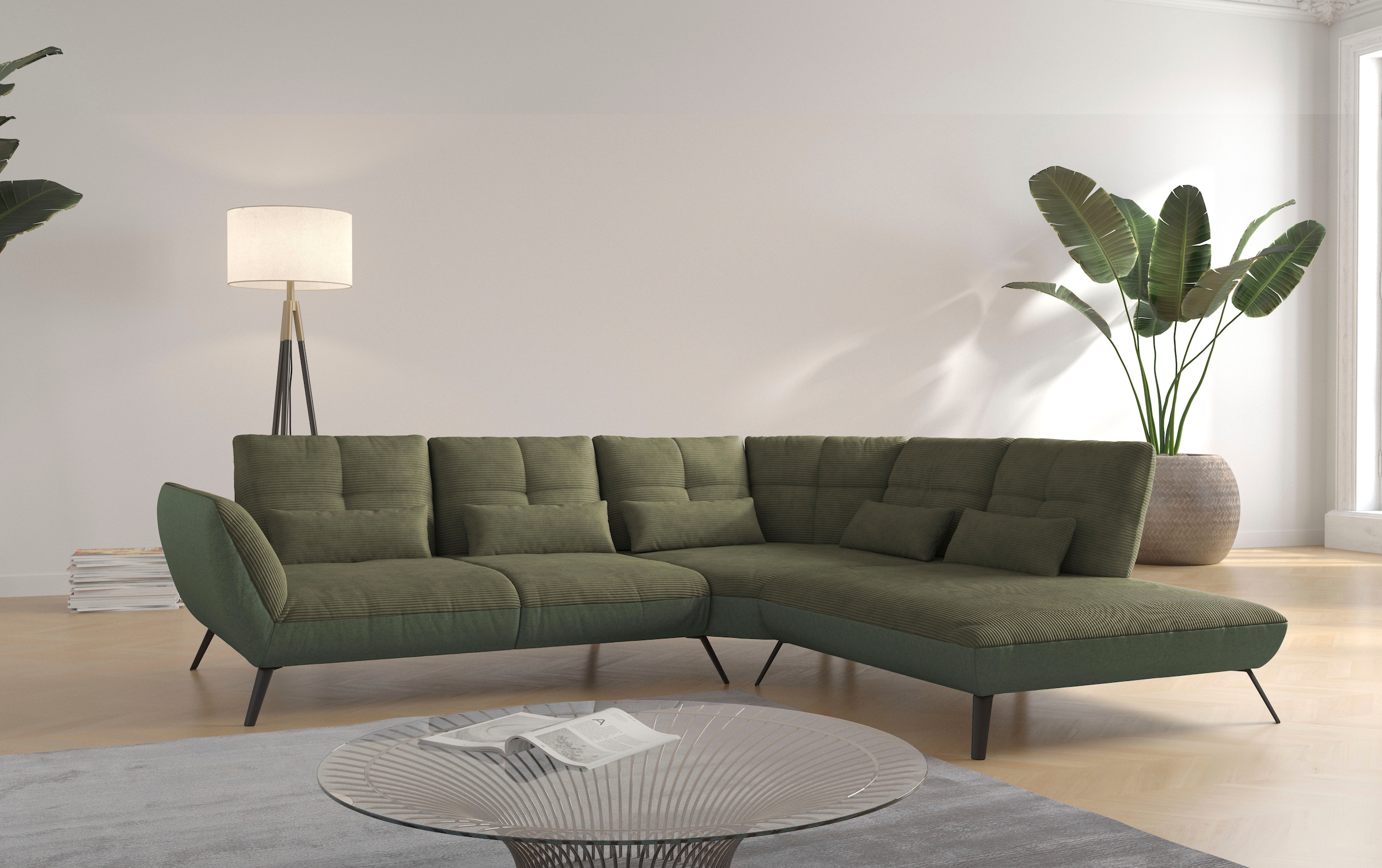 Places of Style Ecksofa »Mikado L-Form«, inkl. Sitztiefenverstellung und Armteilverstellung