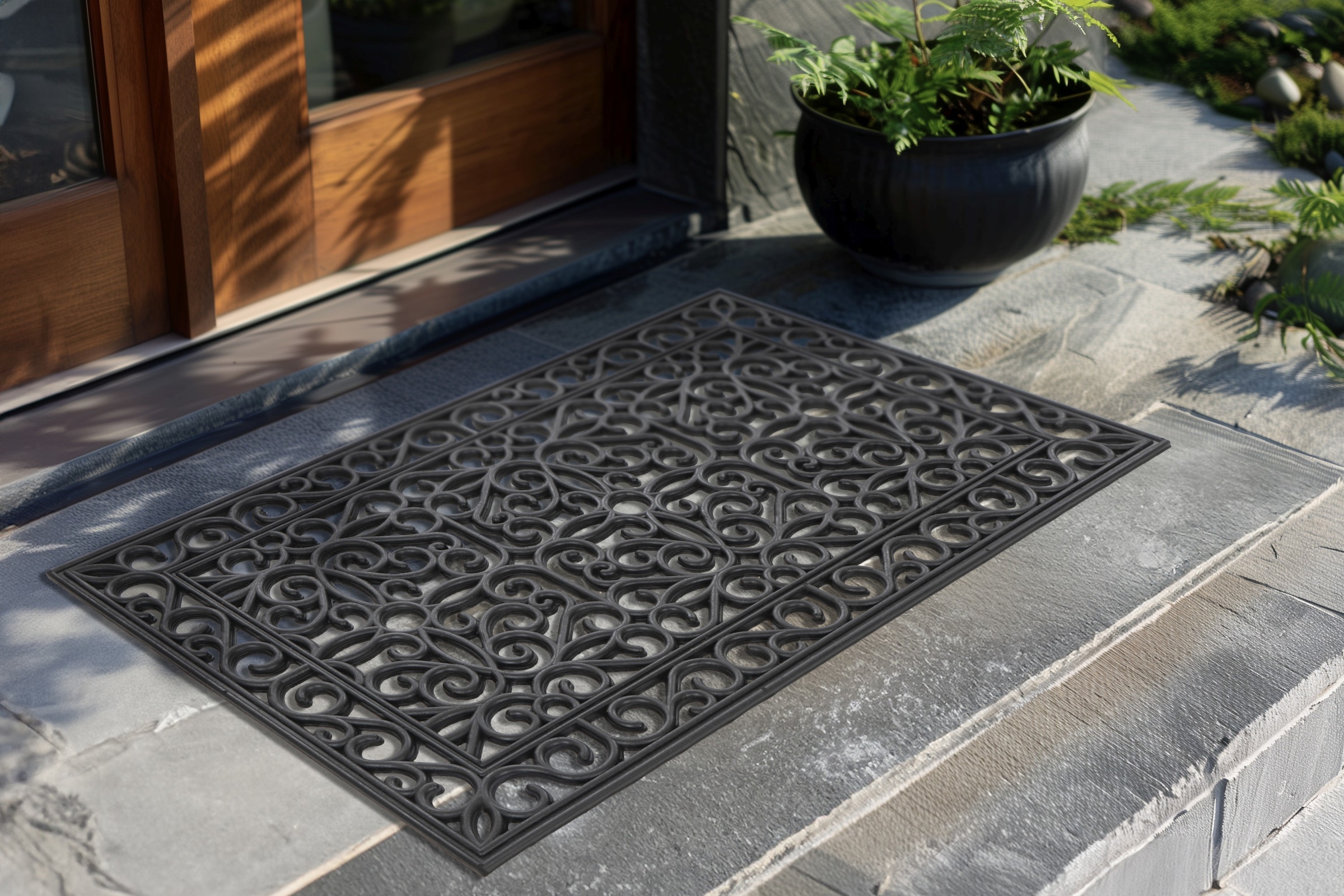 Kayoom Fussmatte »Everyday 125« rechteckig 8 mm Höhe Türmatte, Gummi, Eingang, Welcome