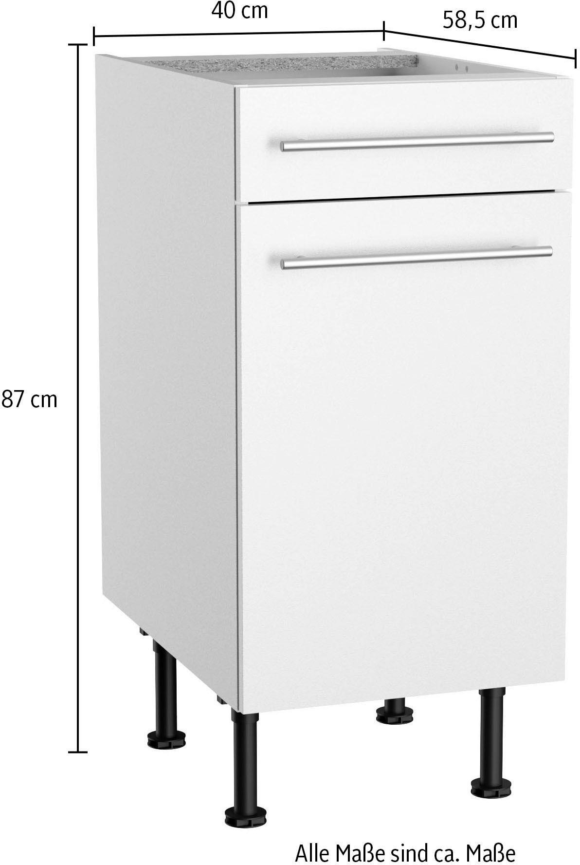 OPTIFIT Unterschrank »Bern2«, Breite 40 cm, 1 Tür, 1 Schubkasten, 1 Einlegeboden