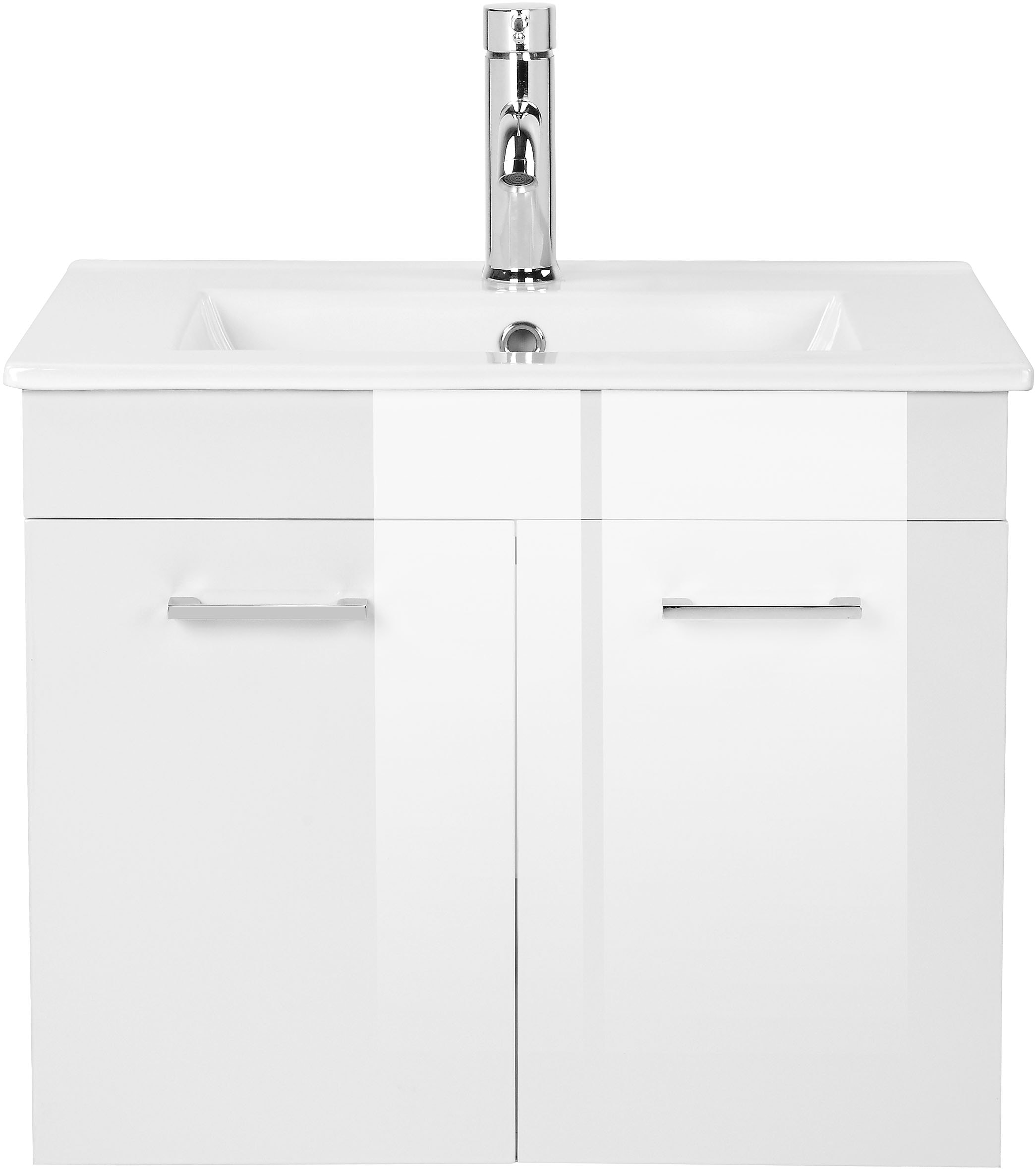 welltime Table de lavage »Florenz, Breite 60cm, 2 Tür, 2 Fächer, MDF-Front« Komplett-Set,  Waschplatz mit 2 Türen,in verschiedenen Farben erhältlich, Badmöbel