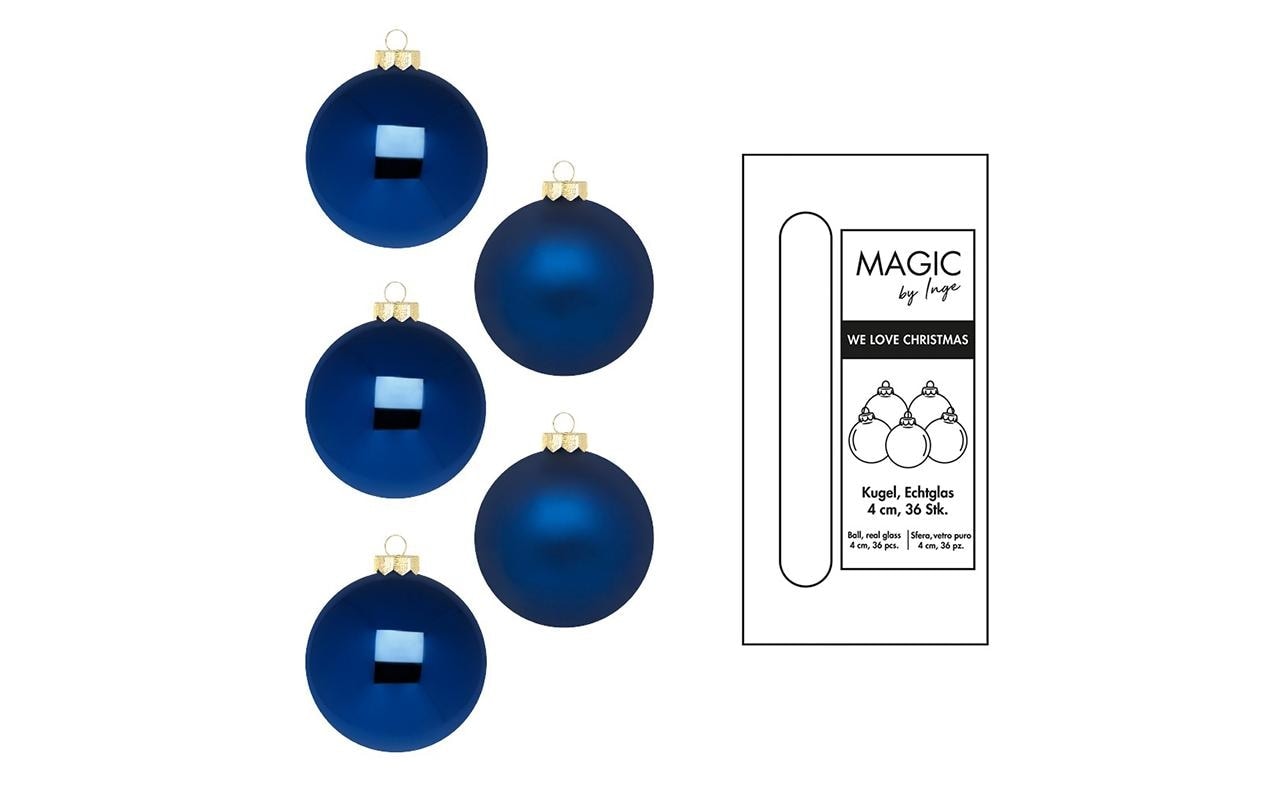 Weihnachtsbaumkugel »Midnight Blue Ø 4 cm 36 Stück«, (36 St.)