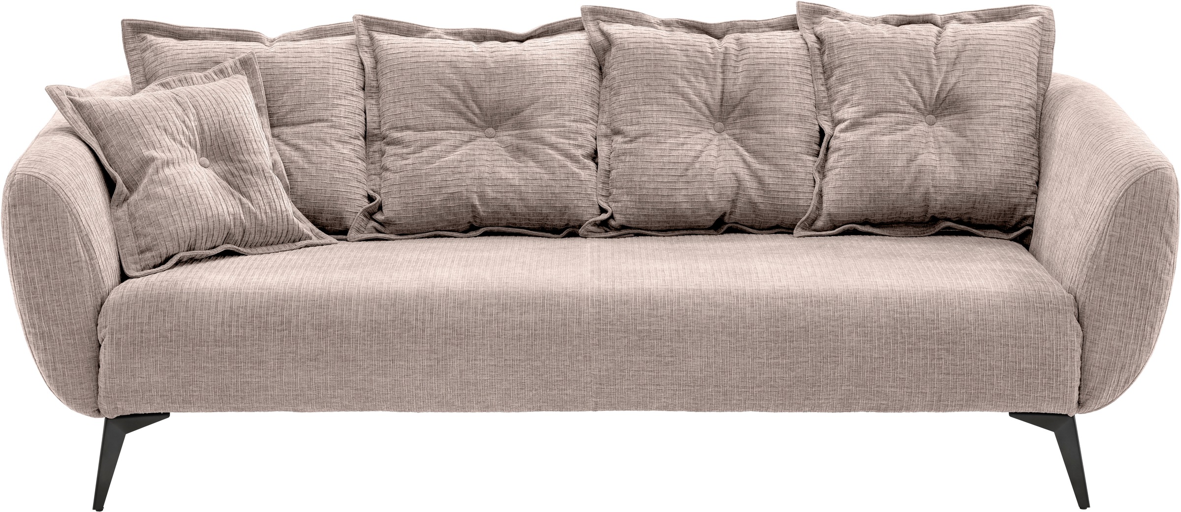 Home affaire 3-Sitzer »Baggio Breite 236 cm, modernes Sofa, hoher Fuss, bequem« schwarze Metallfüsse