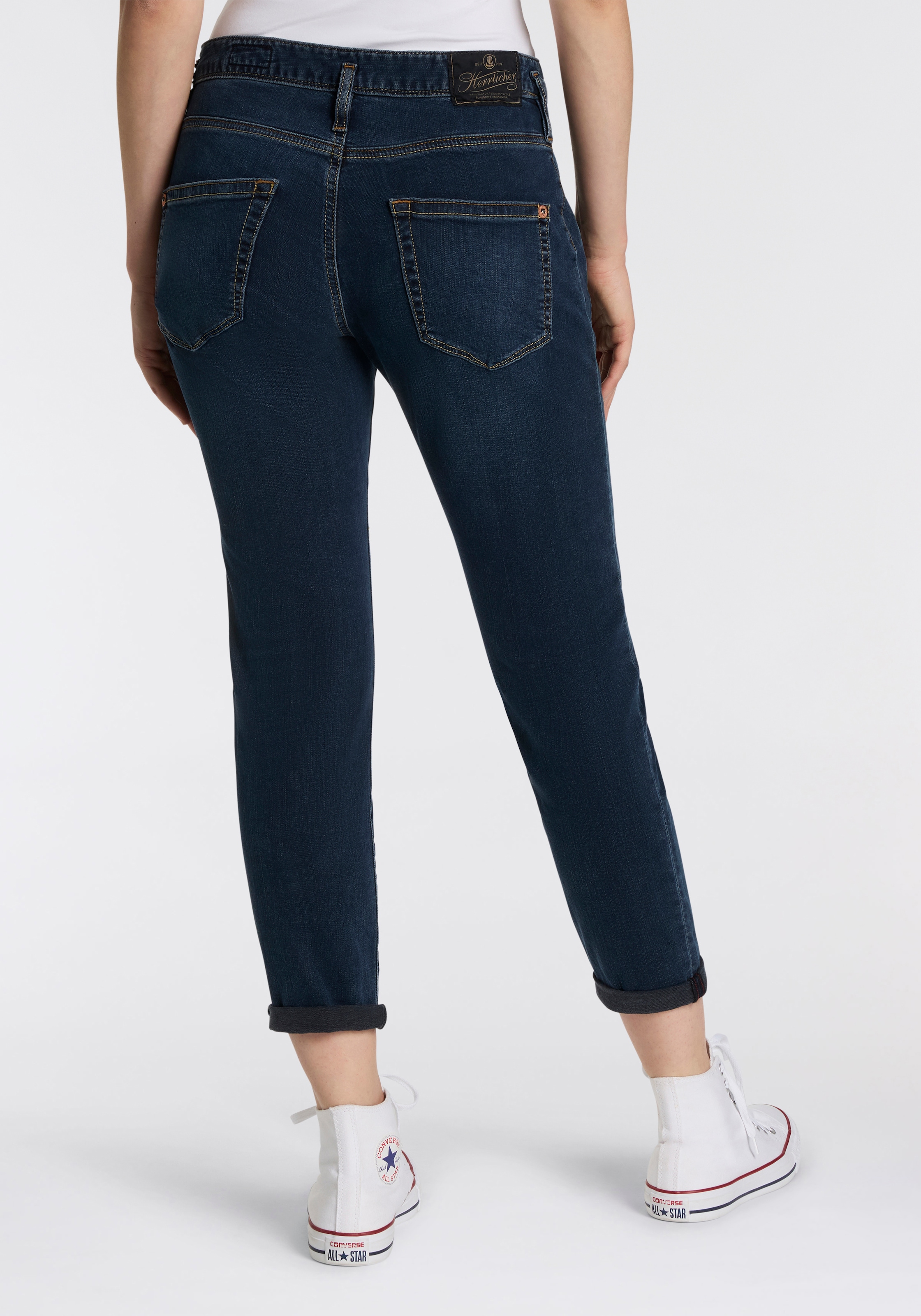 Herrlicher 7/8-Jeans »Shyra Cropped Denim Stretch«, mit halb verdeckter Knopfleiste
