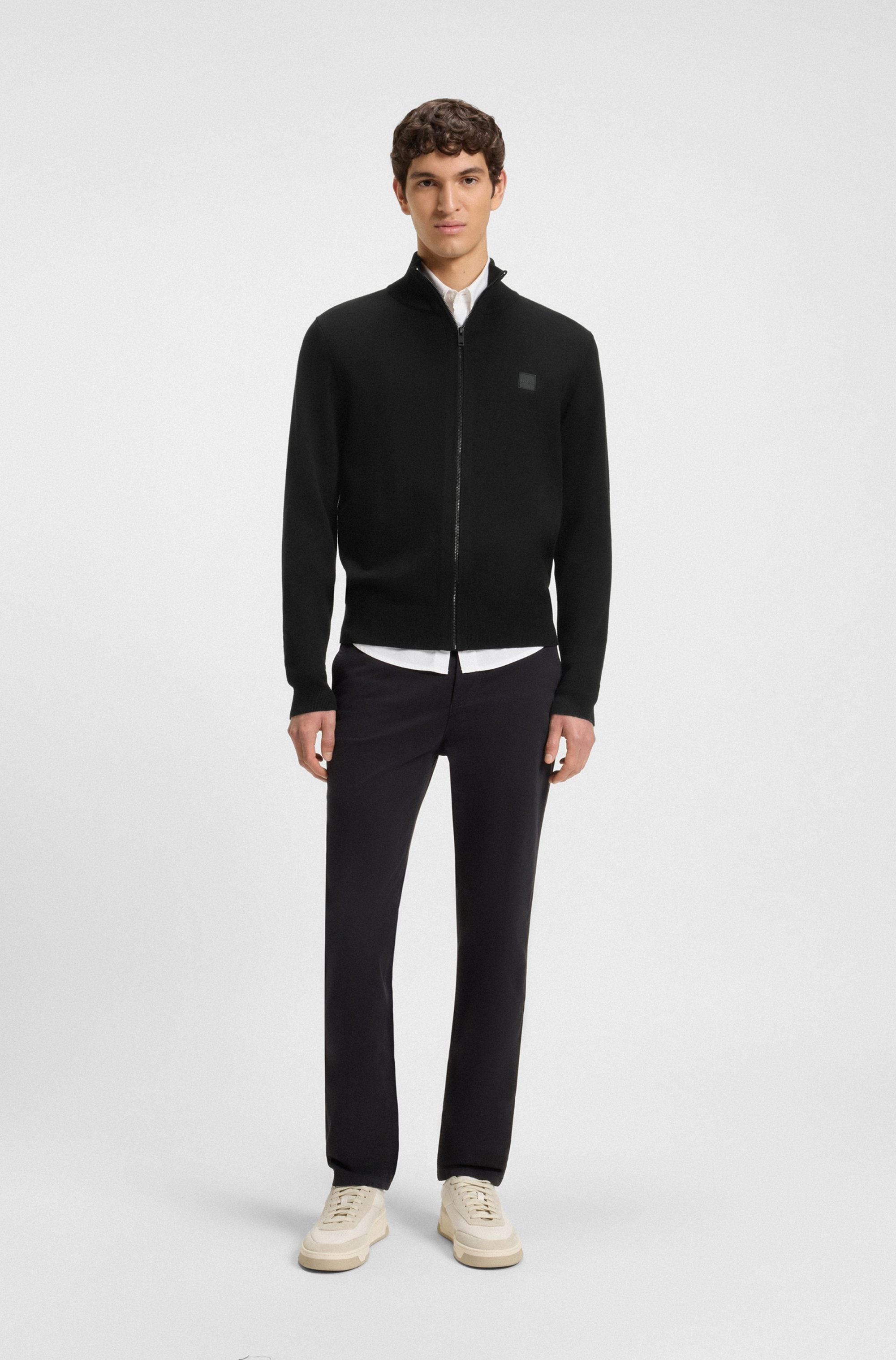 BOSS ORANGE Veste en tricot »Kanozip« mit Reissverschluss