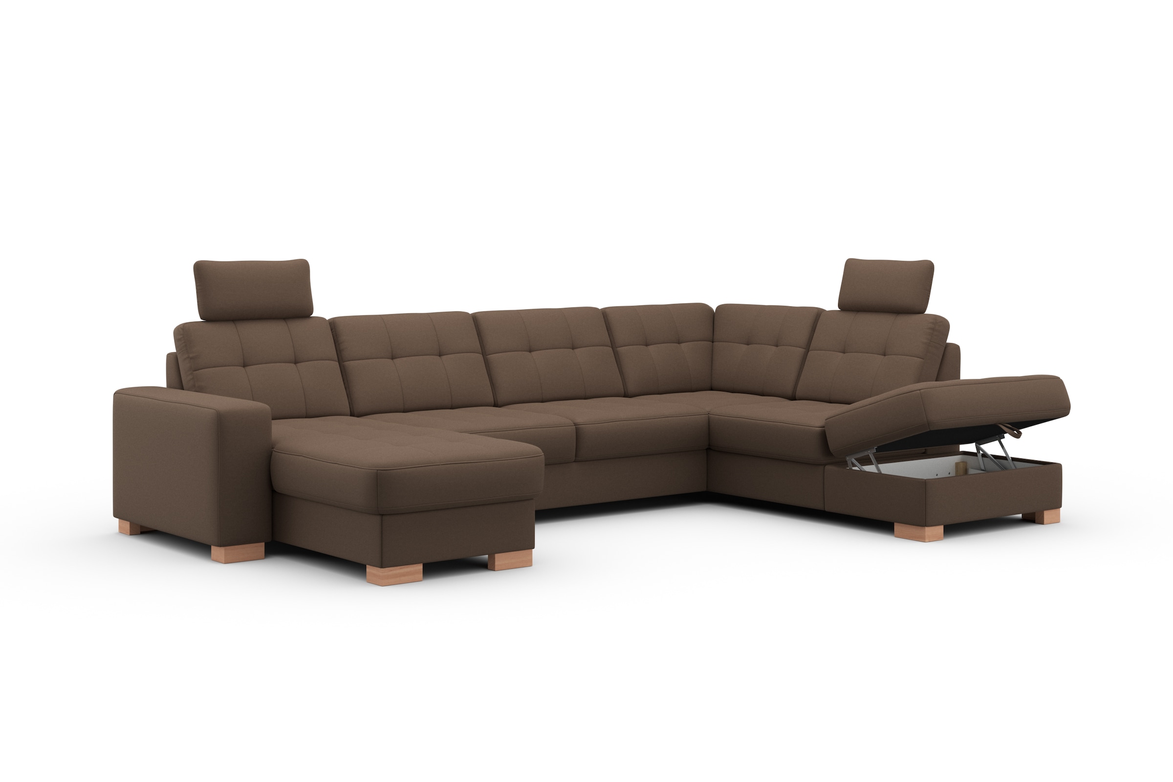 sit&more Wohnlandschaft »Quincy U-Form«, wahlweise mit Bettfunktion und Bettkasten
