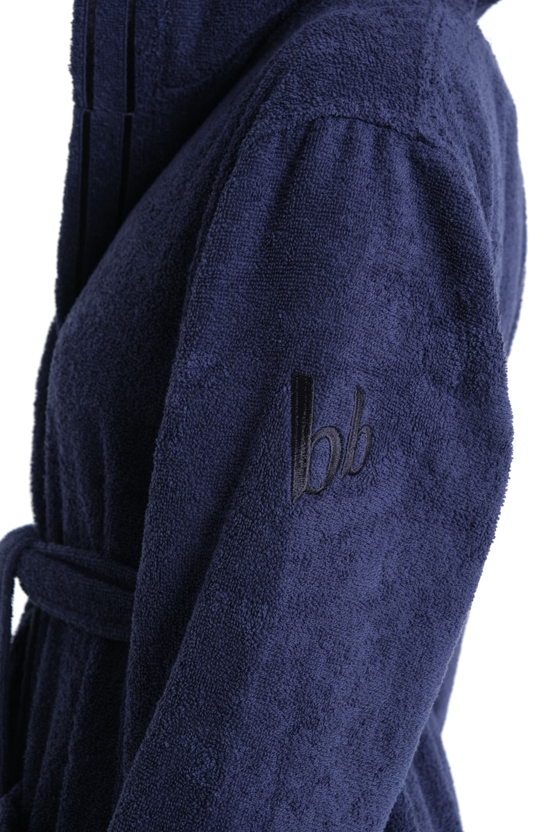 Bruno Banani Damenbademantel »Clement, ideal für Sauna & Spa, Hotelbademantel, Morgenmantel«, (1 St.), 100% Baumwolle, einfarbig, glänzende Streifen-Bordüre, Taschen, XS-3XL