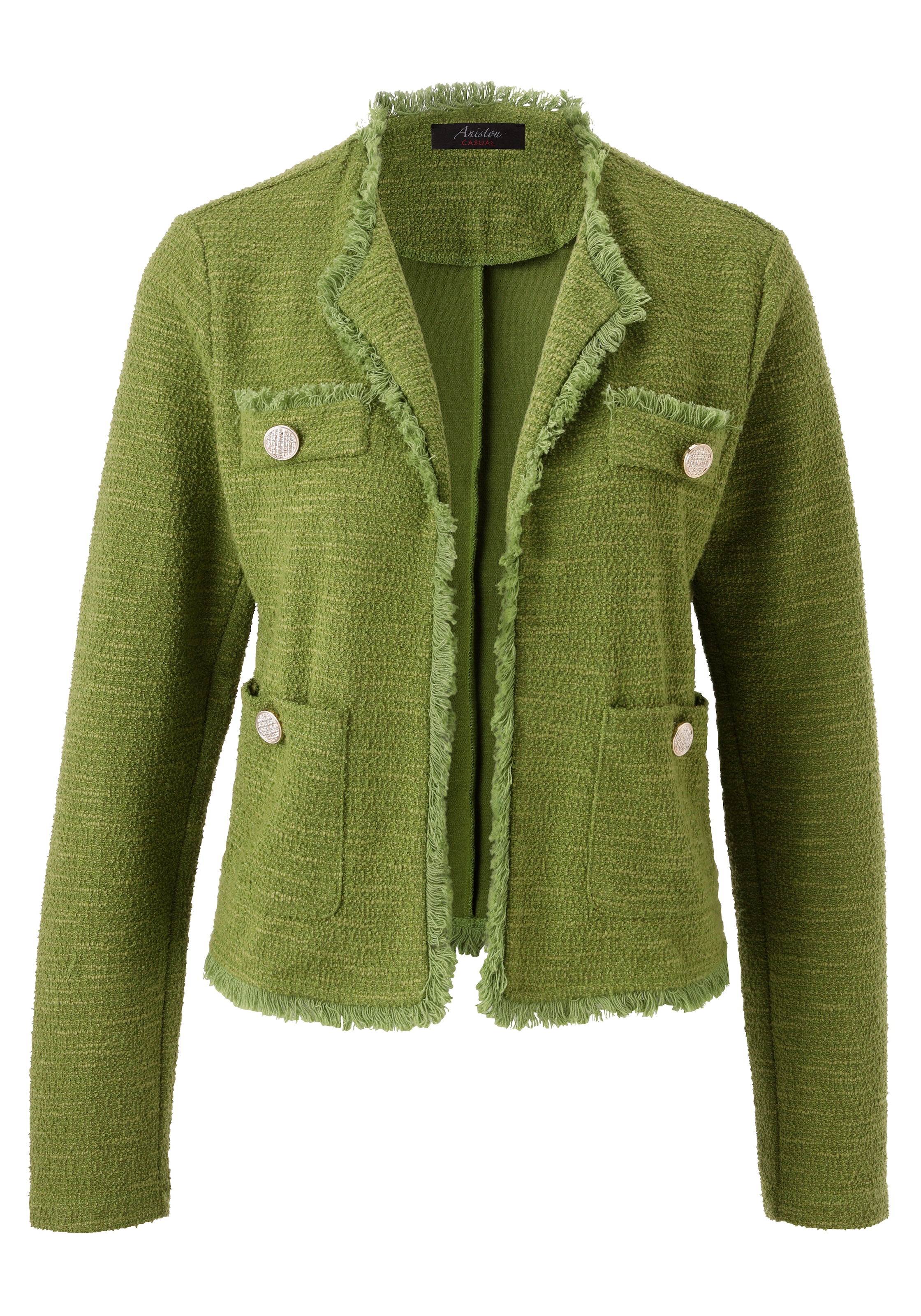 Aniston CASUAL Kurzjacke, aus meliertem Bouclé-Jacquard - NEUE KOLLEKTION