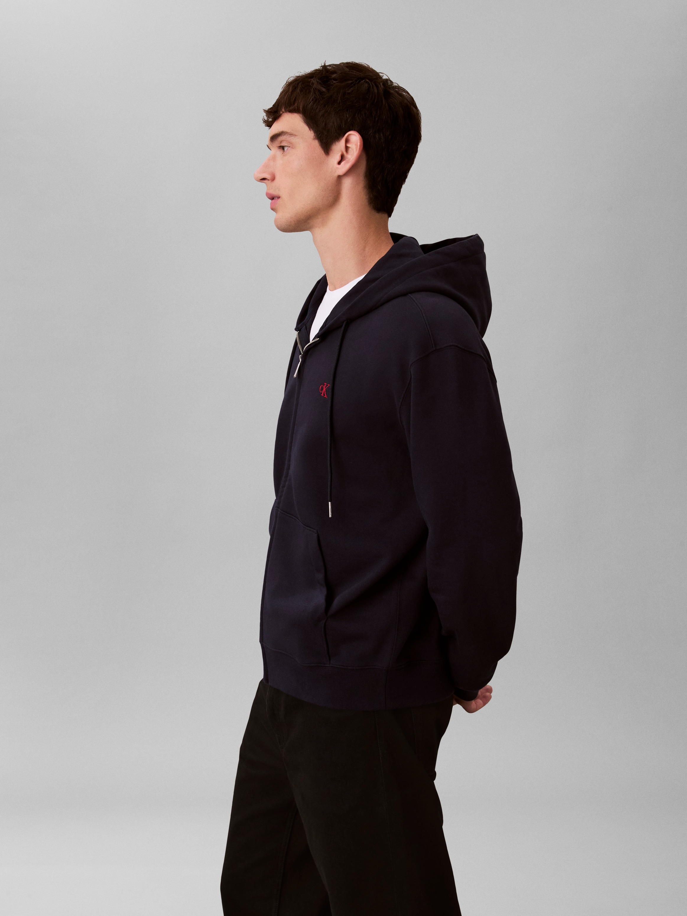 Calvin Klein Jeans Kapuzensweatshirt »LS EU 350TERRY MONOGRAM FZ HOODI«, Mit Rundhalsausschnitt, regular fit
