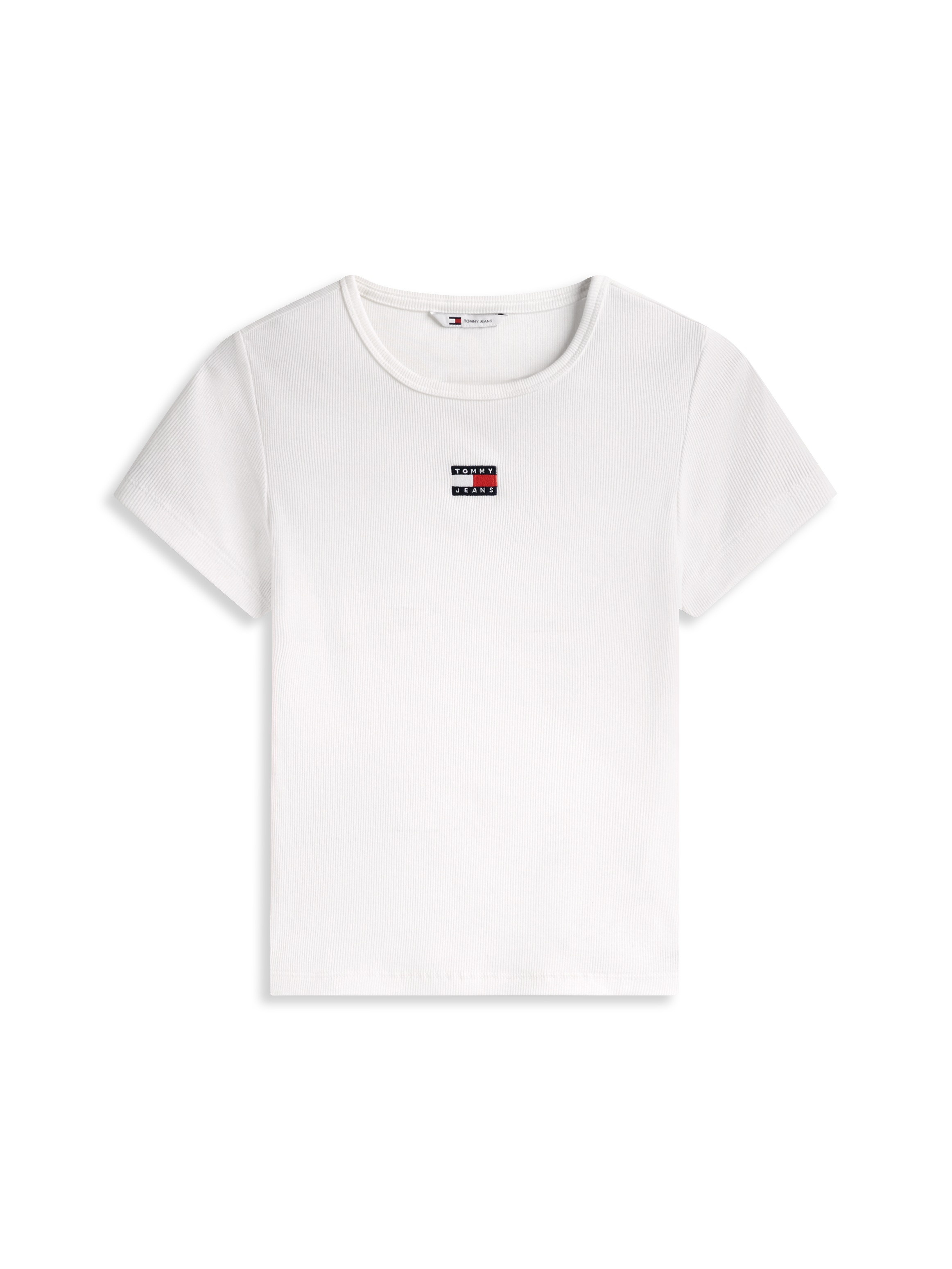 Tommy Jeans T-Shirt »TJW SLIM BADGE RIB TEE«, in Rippoptik