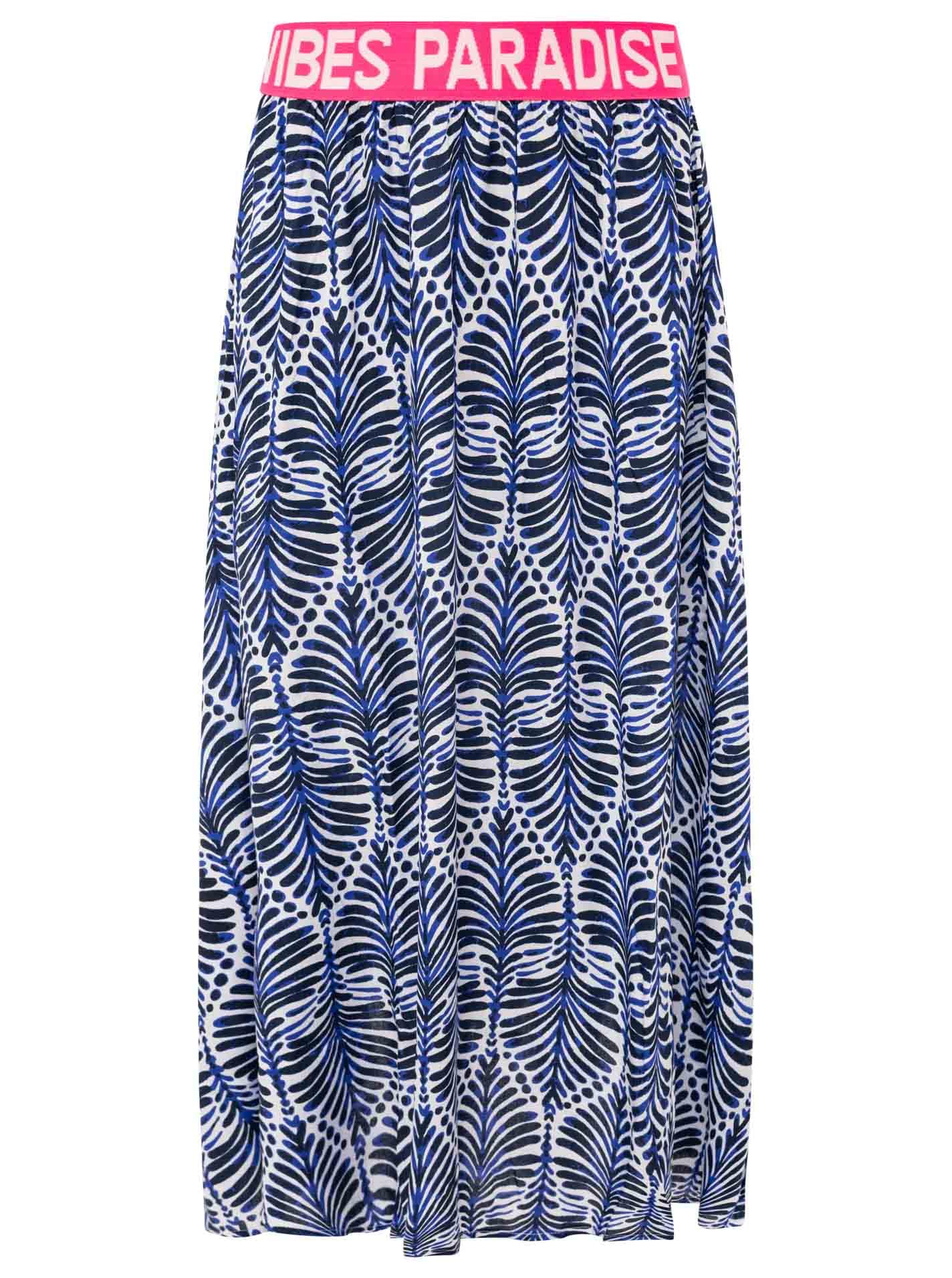 Zwillingsherz Maxi jupe »"Jungle Leaves"« Blättermotiv, Gummizug mit Schrift, leichtes Material, knöchellang