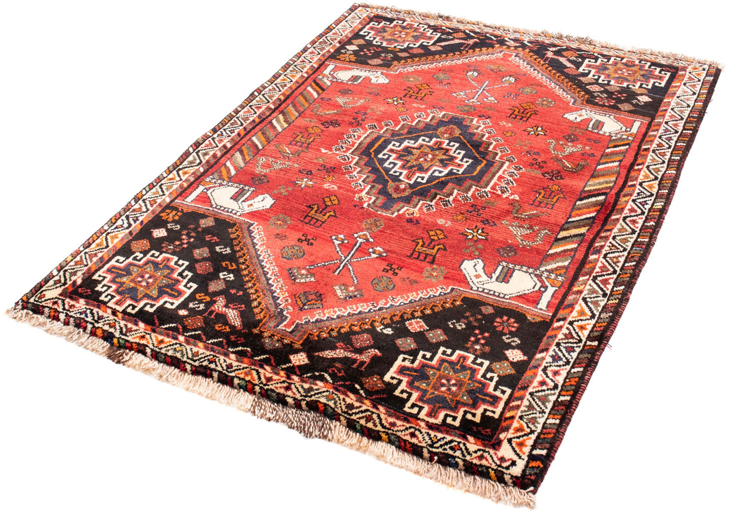 Image of morgenland Orientteppich »Perser - Nomadic - 162 x 118 cm - dunkelrot«, rechteckig, 10 mm Höhe, Wohnzimmer, Handgeknüpft, Einzelstück mit Zertifikat bei Ackermann Versand Schweiz