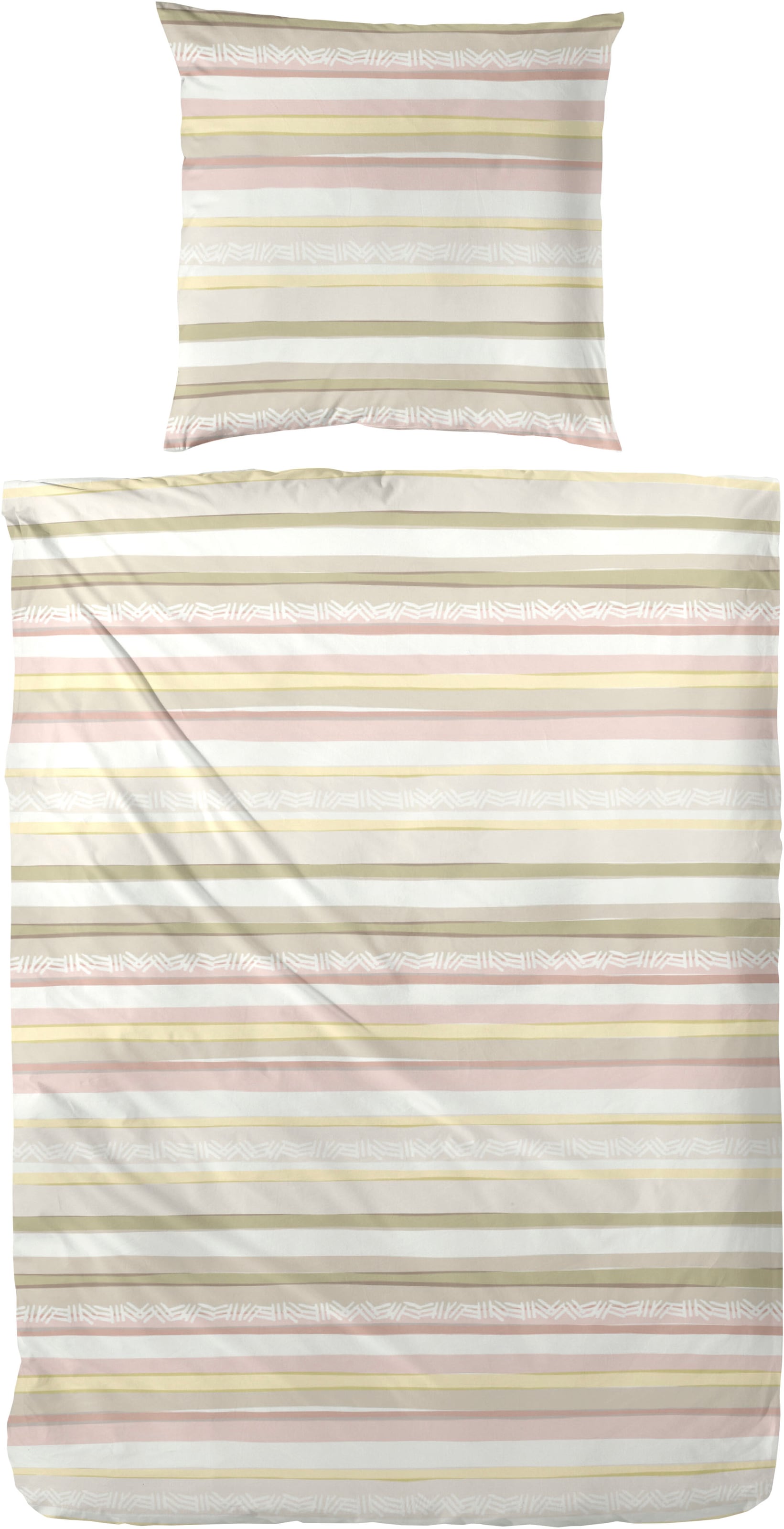 Primera Bettwäsche »Bio-Renforce Bettwäsche Natrix« 2 Stk. tlg. mit klassischen Streifen