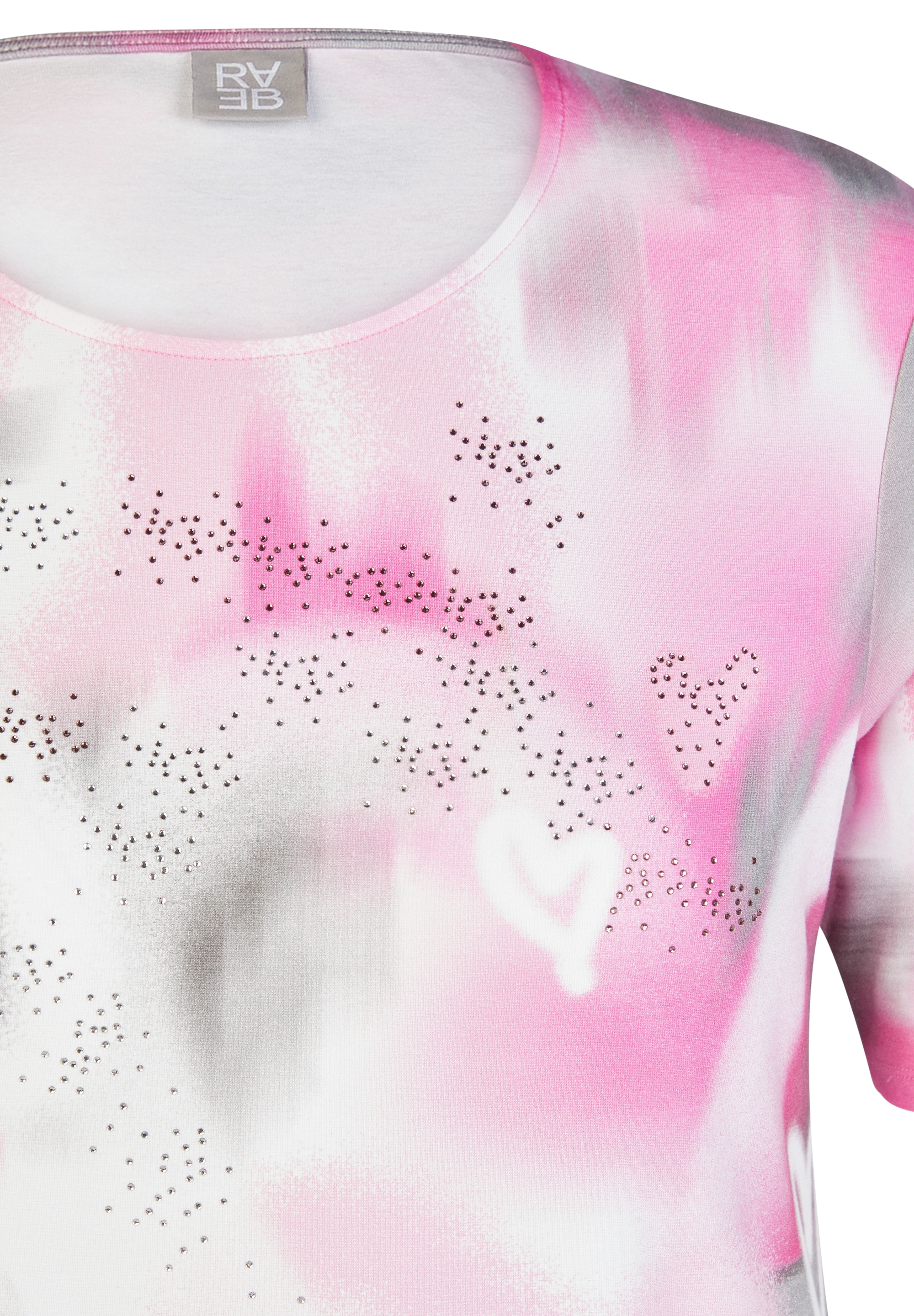 Rabe T-Shirt mit grafischem Muster und Glitzersteinen