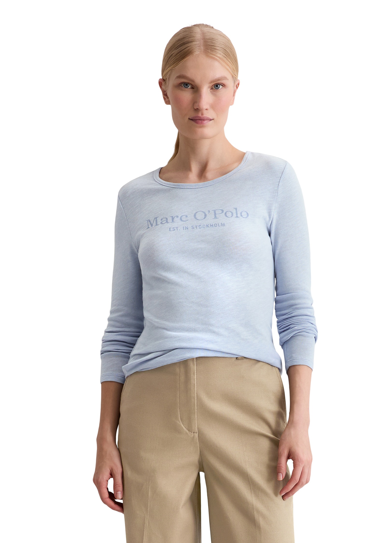 Image of Marc OPolo Longsleeve "regular fit aus Slub Jersey"
