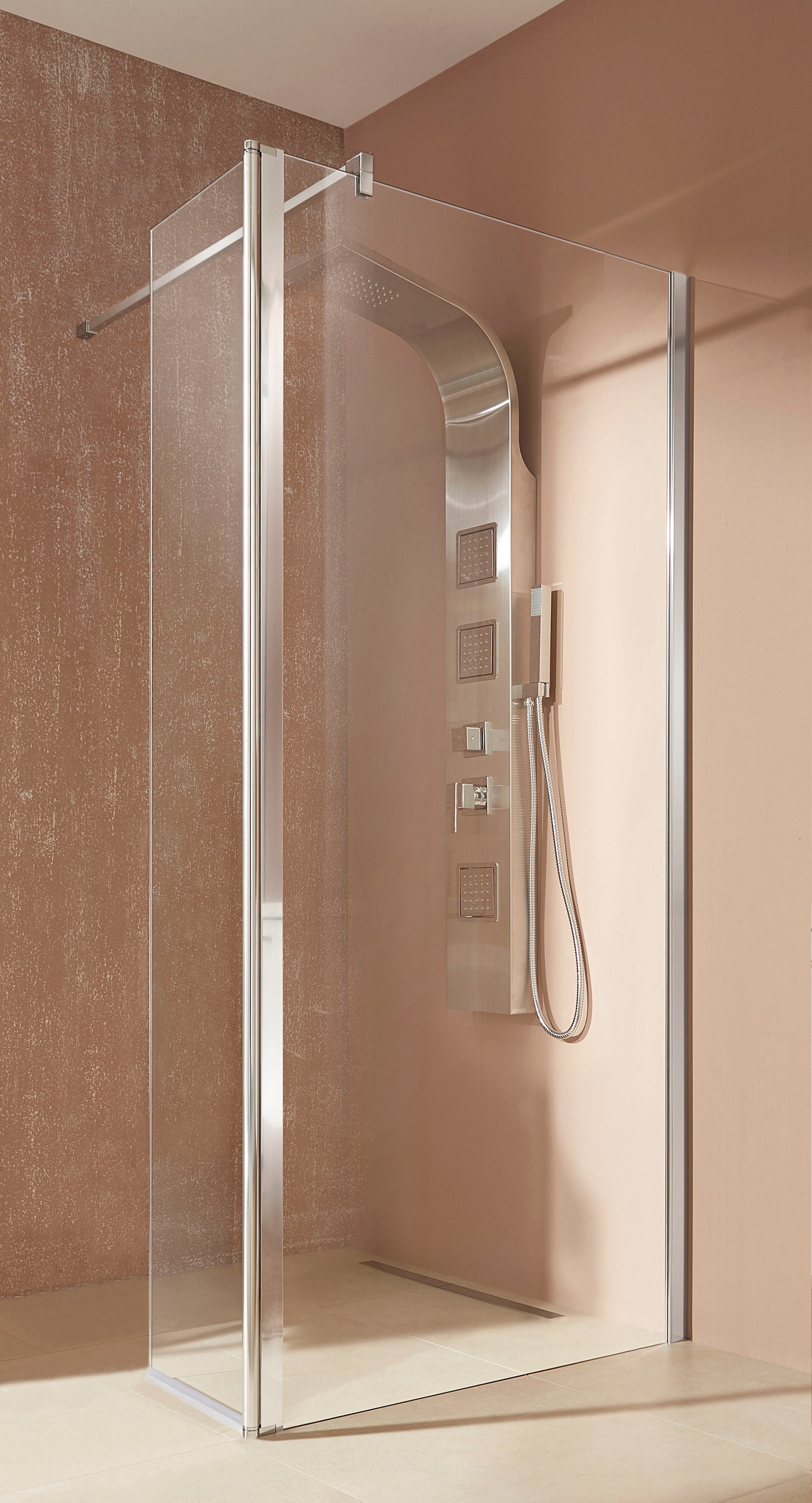 welltime Walk-in-Dusche »Mailand«, in 3 verschiedenen Breiten (90,100, 120cm), 6mm Sicherheitsglas