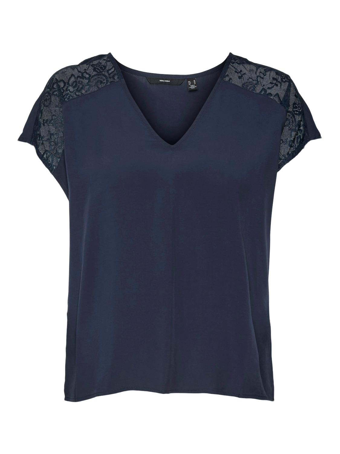 Vero Moda V-Shirt »VMRUSK LACE V-NECK SS TOP WVN GA«