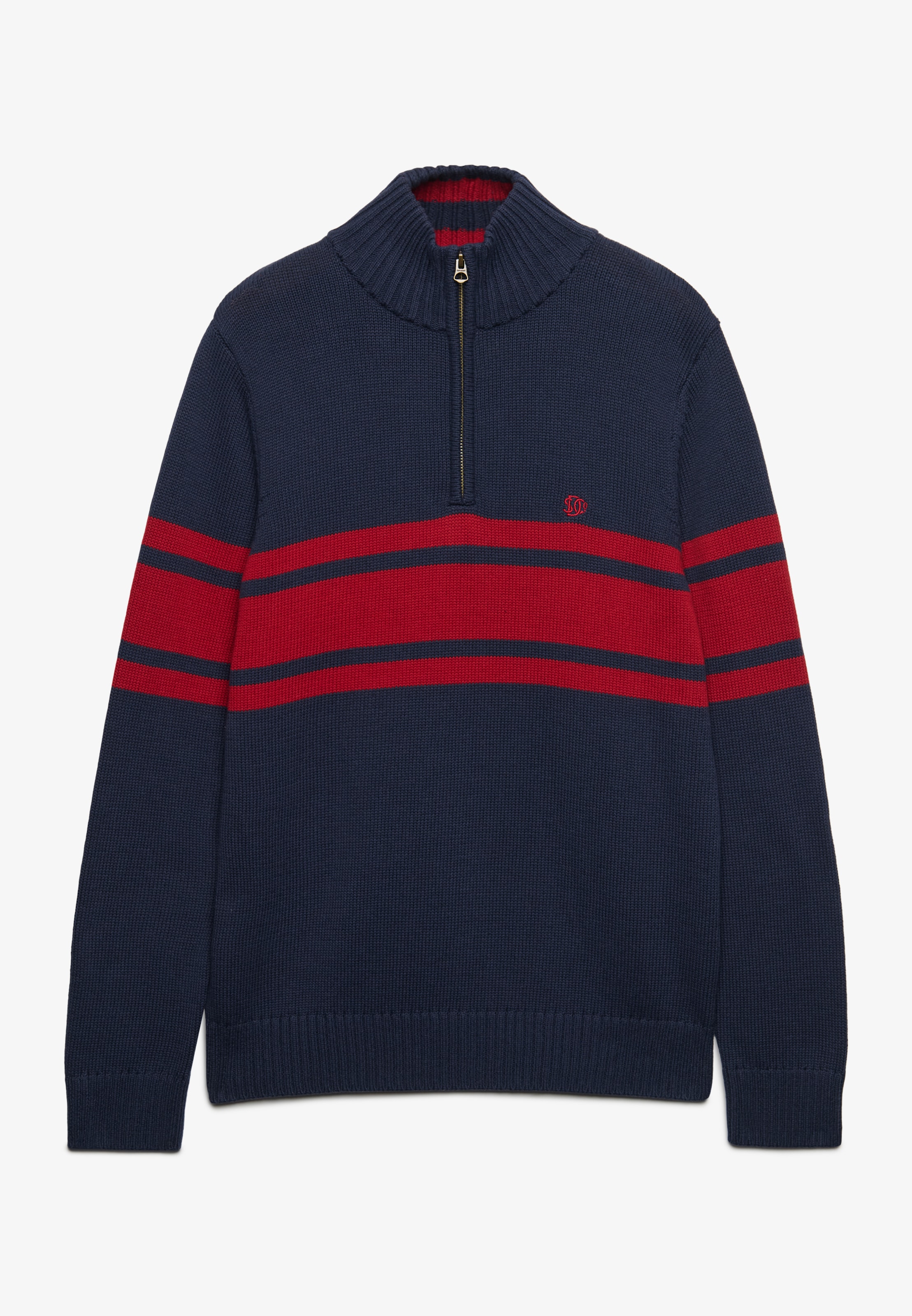 Superdry Strickpullover »COTTON STRIPE HALF ZIP KNIT« Baumwolle, slim fit