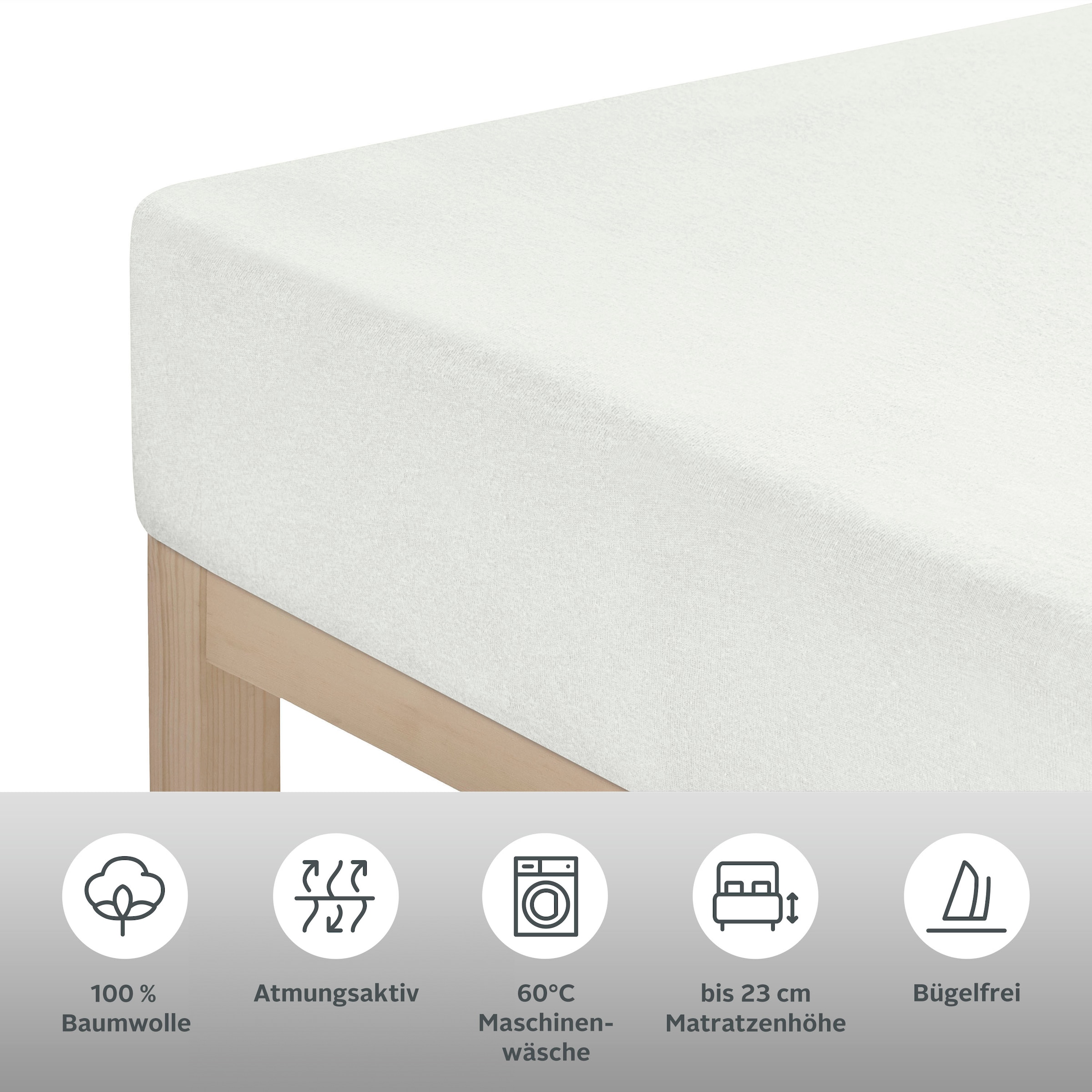 LeGer Home by Lena Gercke Spannbettlaken »ANISA Jersey aus 100% Baumwolle, 150 g/m²« Premium Bettlaken für Matratzen bis 23 cm Höhe, perfekter Sitz