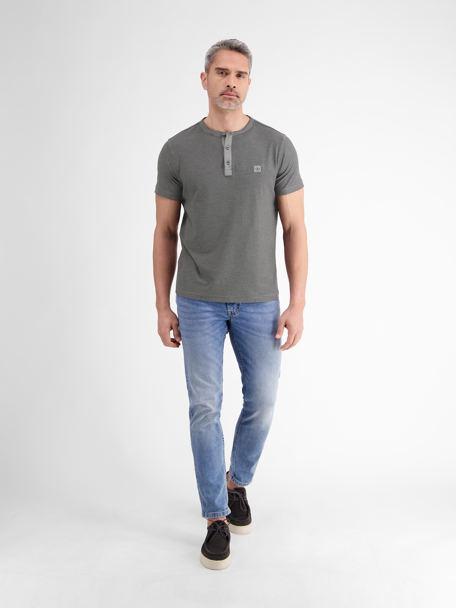 LERROS Henleyshirt »LERROS Herren Serafino-Shirt, gestreift«