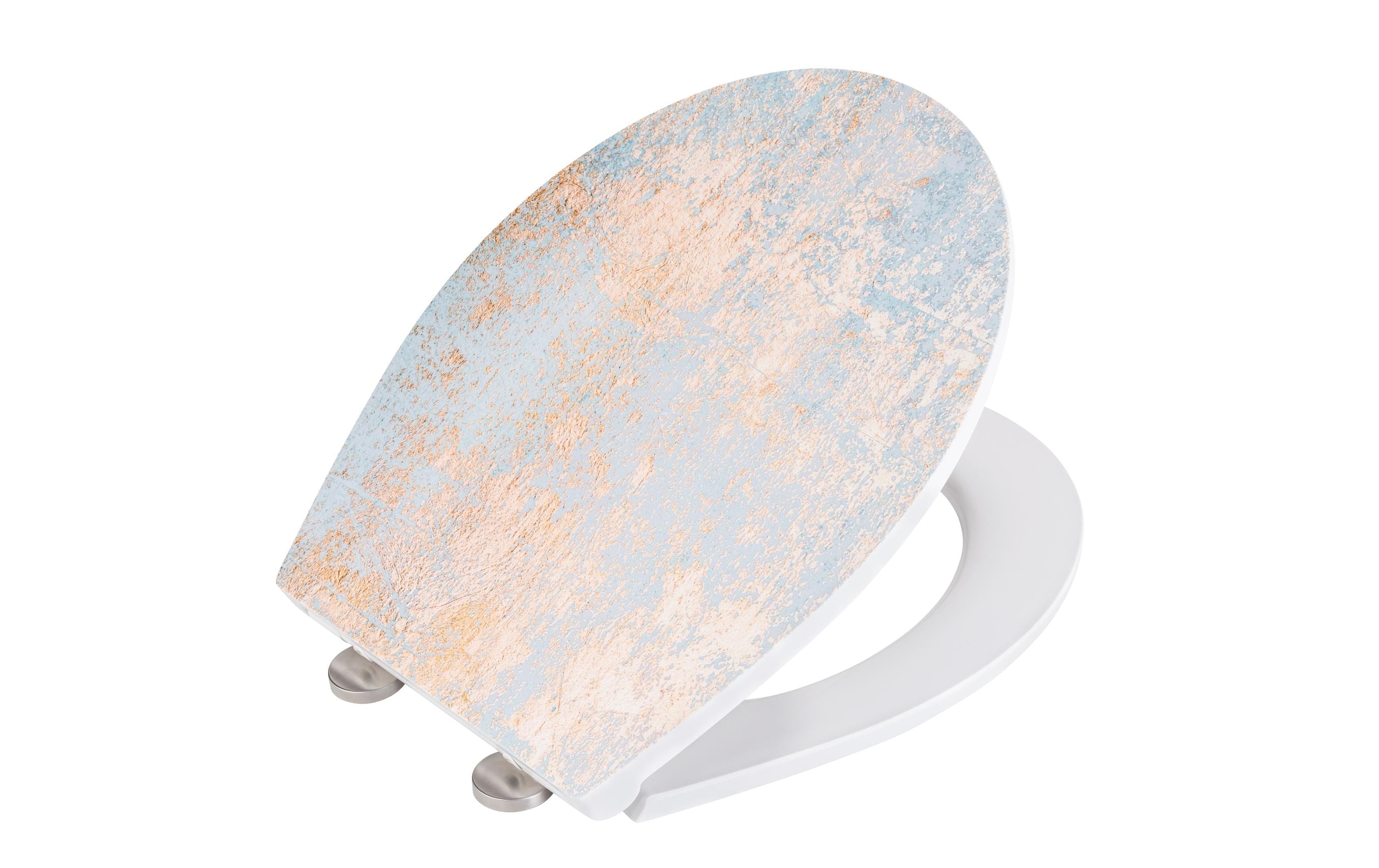 WENKO WC-Sitz »Agate Absenkautomatik, Gold/Weiss«