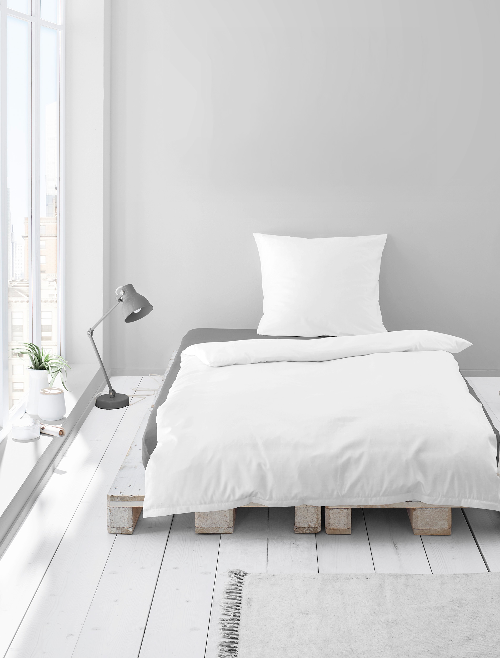 BIERBAUM Bettwäsche »Biber Uni in Gr. 135x200, 155x220 oder 200x200 cm«, Schlichtes Unidesign: Zeitlos und stilvoll für jedes Schlafzimmer