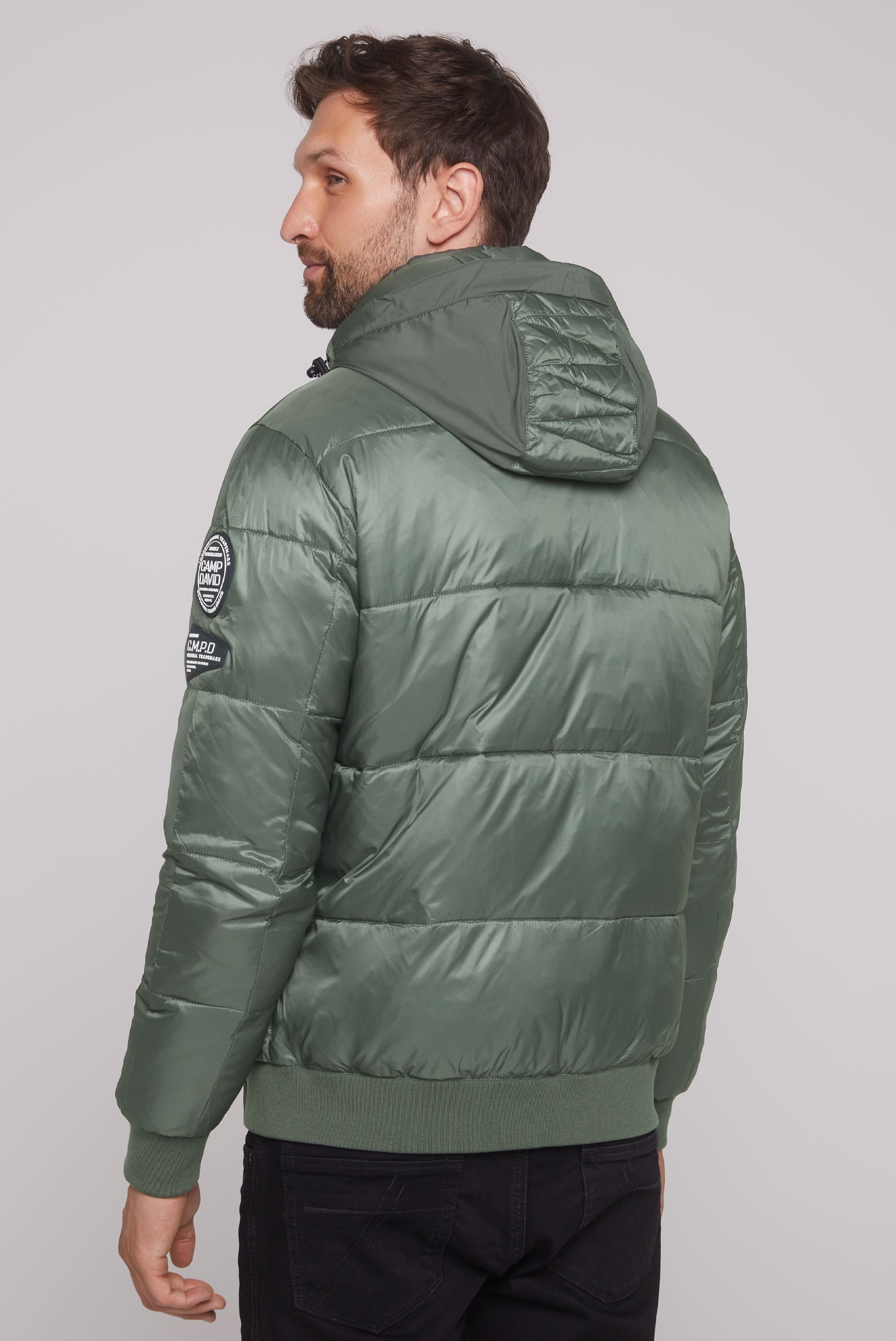 CAMP DAVID Steppjacke, mit Kapuze, mit abtrennbarer Kapuze