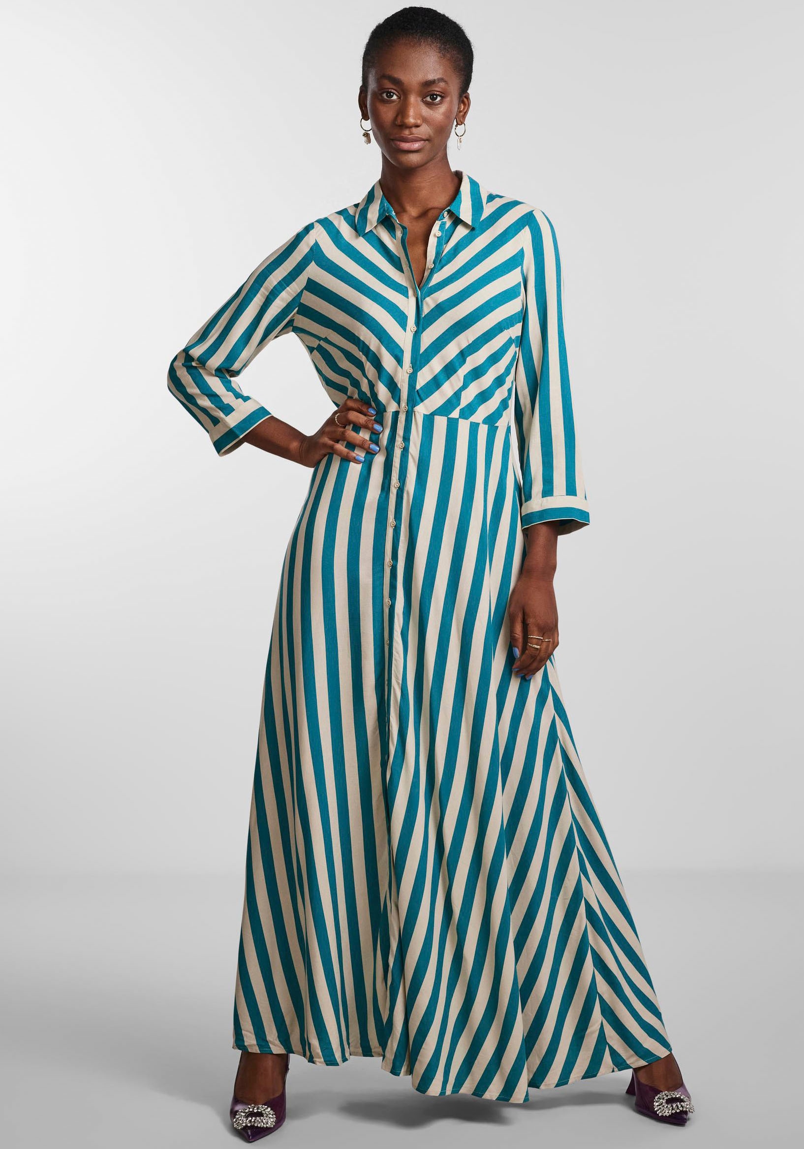 ♕ Y.A.S DRESS«, bestellen Hemdblusenkleid mit LONG 3/4 »YASSAVANNA SHIRT Ärmel versandkostenfrei