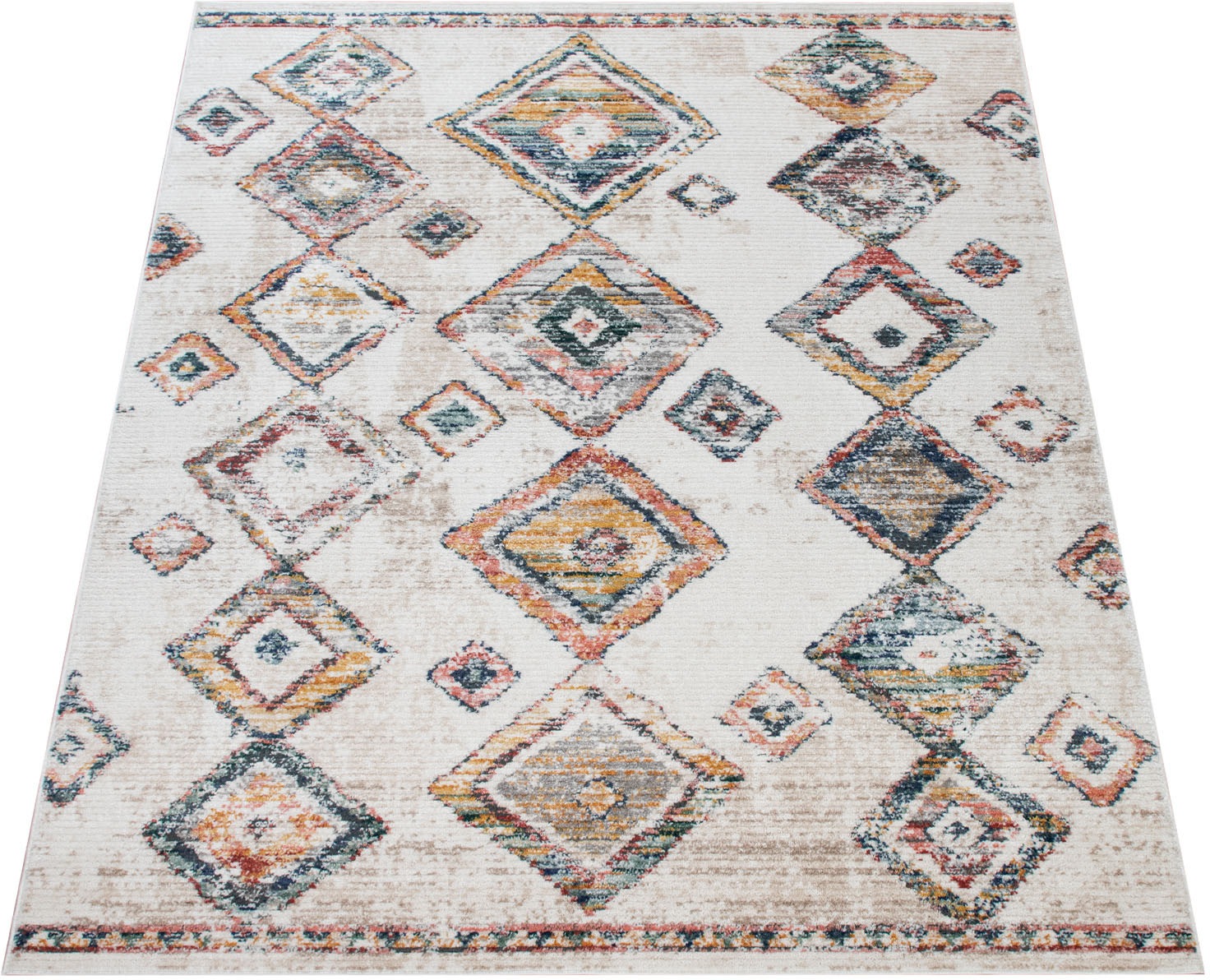 Image of Paco Home Teppich »Kayacik 573«, rechteckig, 8 mm Höhe, Kurzflor, Rauten Muster, ideal im Wohnzimmer & Schlafzimmer bei Ackermann Versand Schweiz