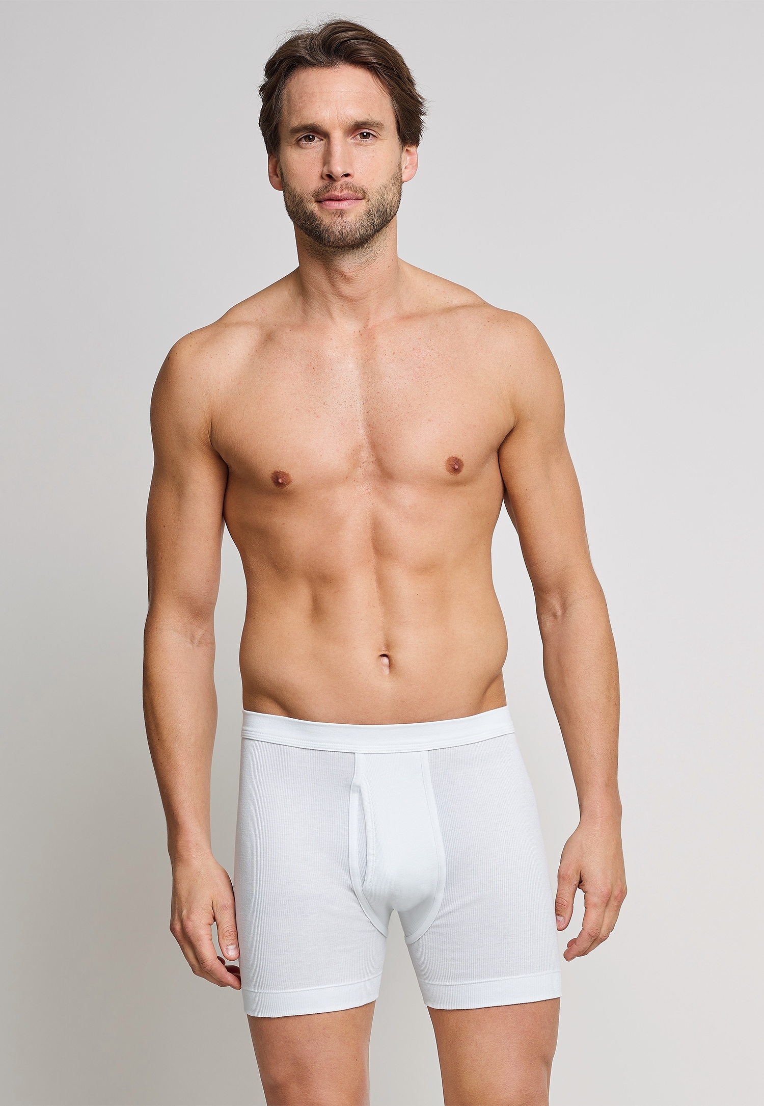 Schiesser Boxershorts »Essentials«, Softbund, Doppelripp-Qualität, Baumwolle, mit Eingriff