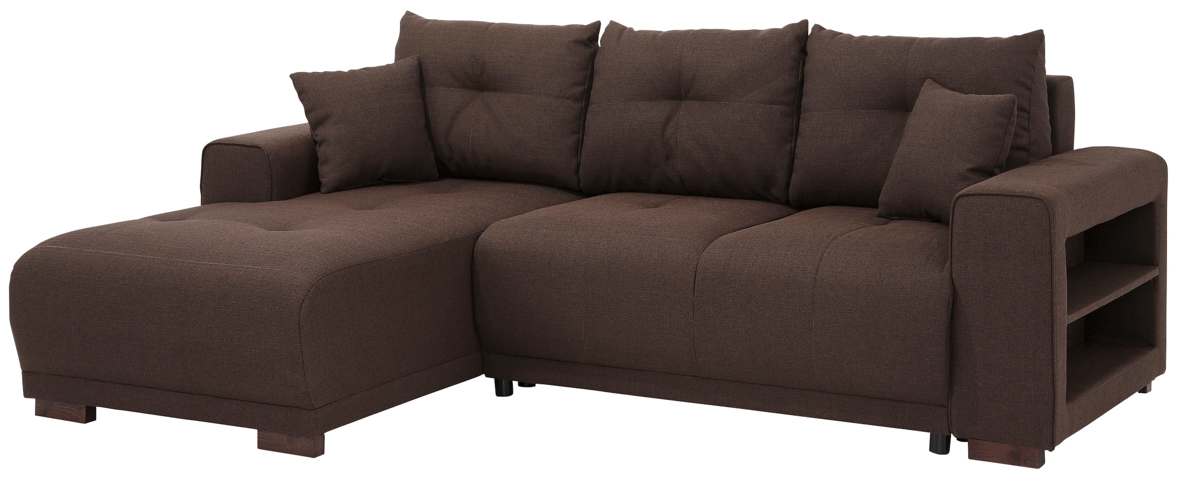 Home affaire Ecksofa »Viborg L-Form« mit Regal in der Armlehne, wahlweise mit Bettfunktion