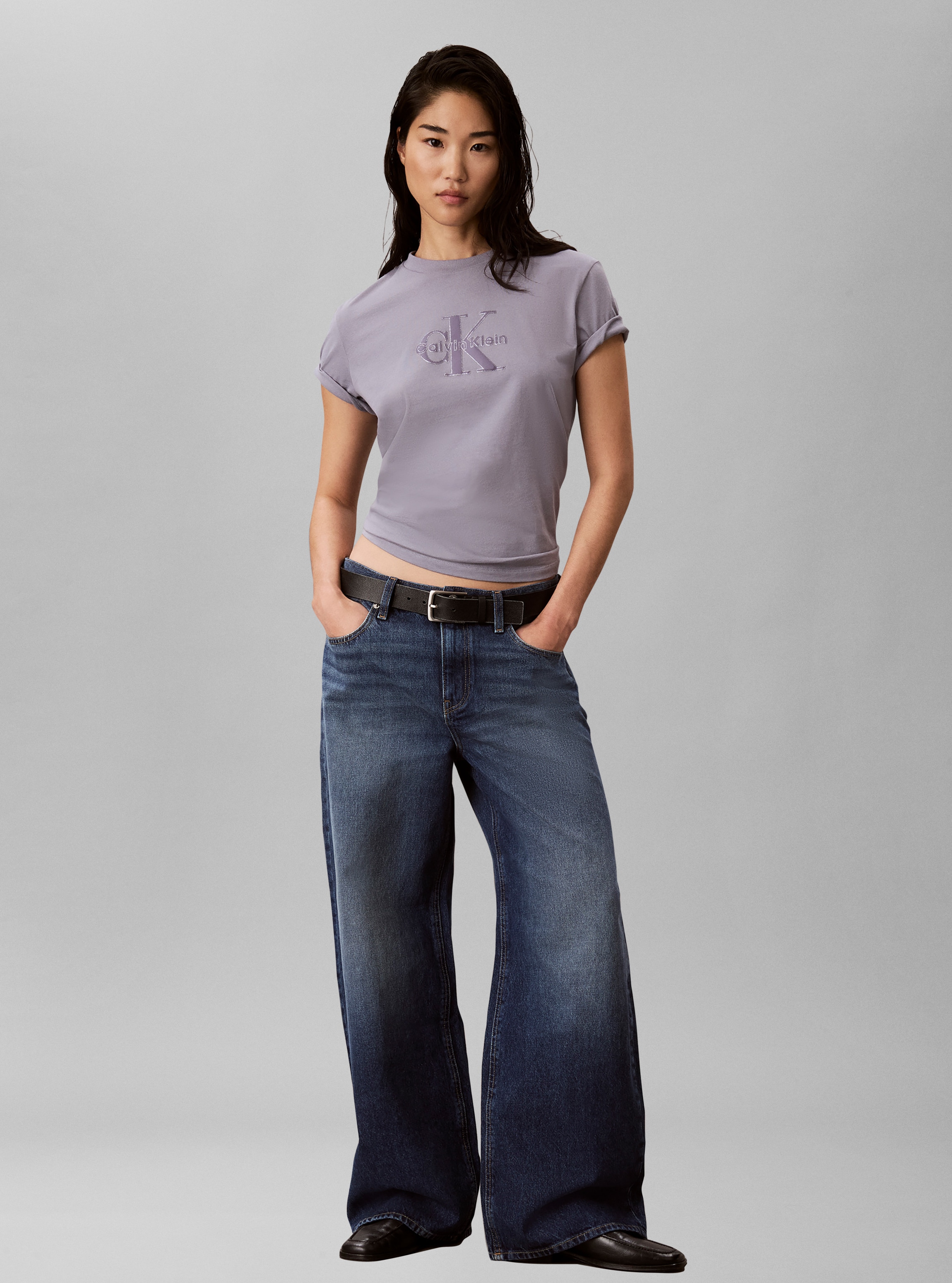 Calvin Klein Jeans T-shirt Logo pailleté, coupe régulière, col rond