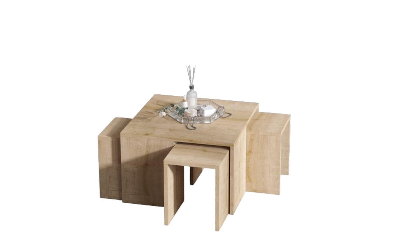 Woody Fashion Nature Beistelltisch "Ortanca 5-Er Set, "