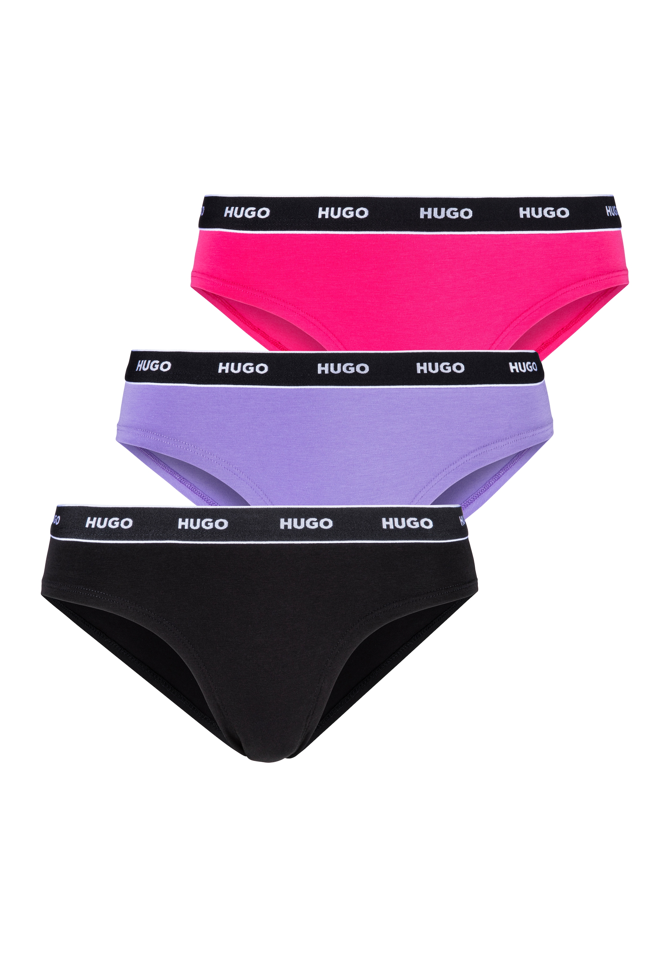 HUGO Underwear Slip »TRIPLET BRIEF STRIPE«, (Packung, 3 St., 3er-Pack), mit kontrastfarbenem Logobund