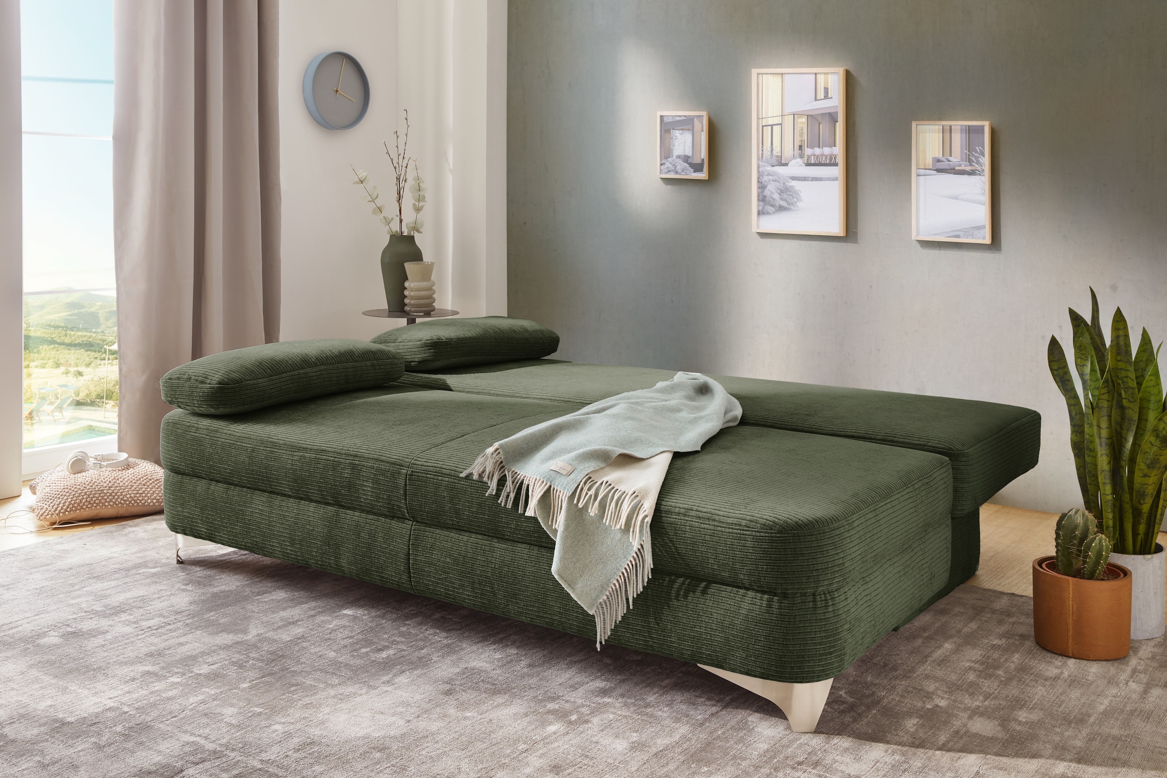 Jockenhöfer Gruppe Schlafsofa »Noah, B: 202 cm, Liegefl.154x202 cm« mit Schlaffunktion & Bettkasten