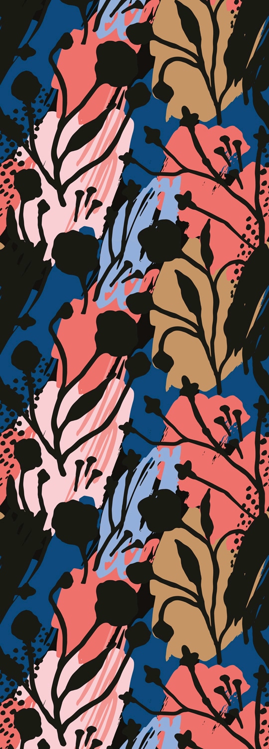 Image of queence Vinyltapete "Amelia" Motiv bedruckt botanisch floral gemustert natürlich glatt 90x250cm, selbstklebend, kinderleichte Anbringung, Sticker