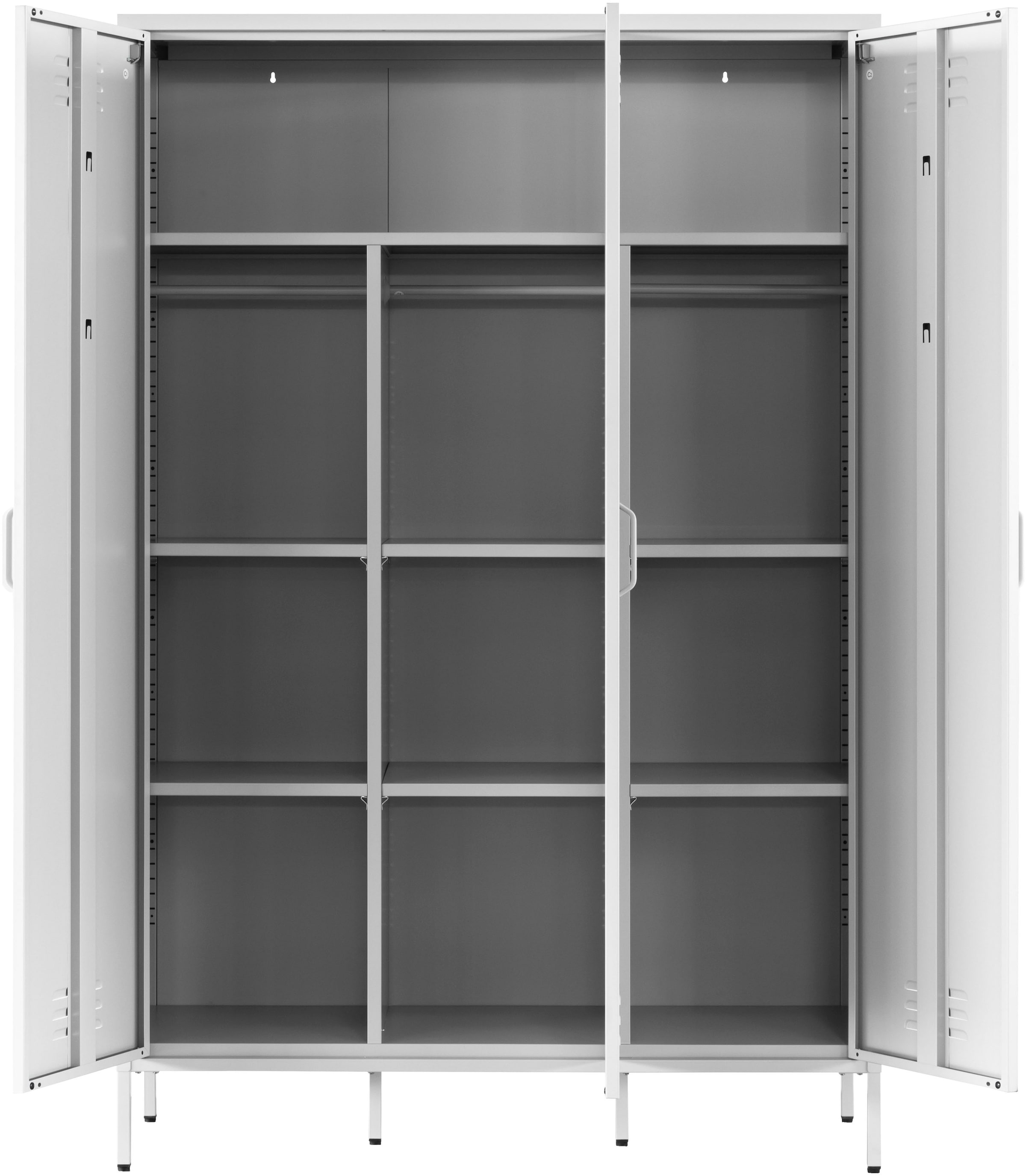 GOODproduct Kleiderschrank »Siena Schrank Spind Metallschrank mit 3 Türen« Ideal für jeden Wohnraum - Trendsetter,  Zeitloser Schlafzimmerschrank Garderobe Multischrank