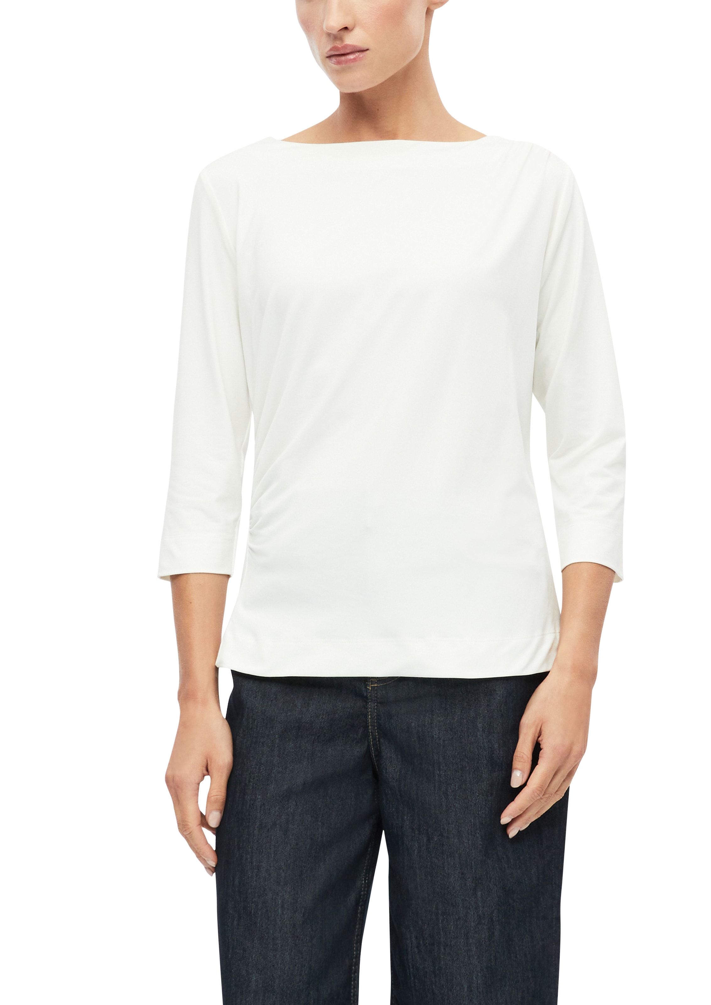 Image of s.Oliver BLACK LABEL 3/4-Arm-Shirt Sommershirt mit seitlicher Saffung