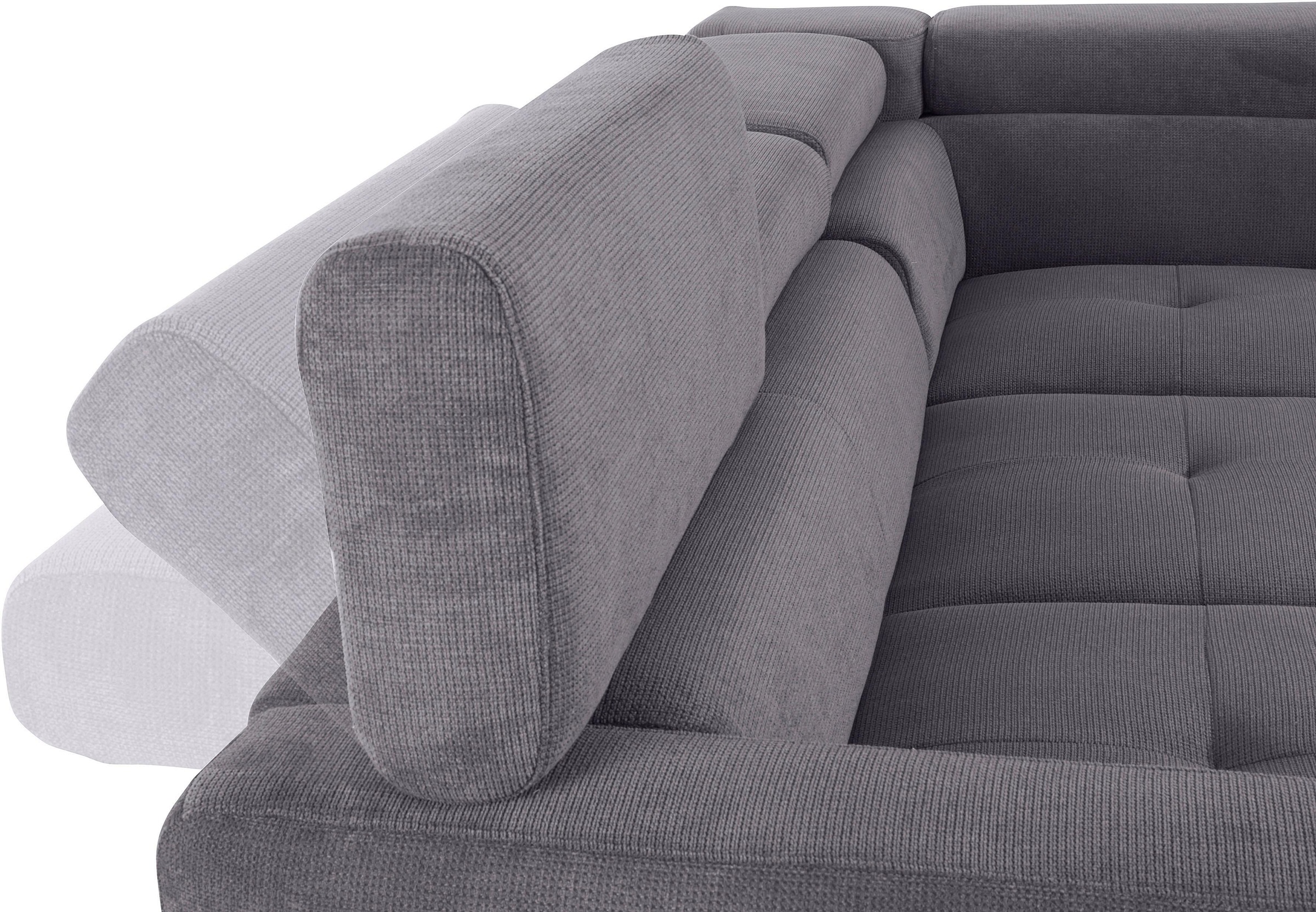 COTTA Ecksofa »Sammy L-Form«, mit Kopfteilverstellung, wahlweise mit Bettfunktion & Bettkasten