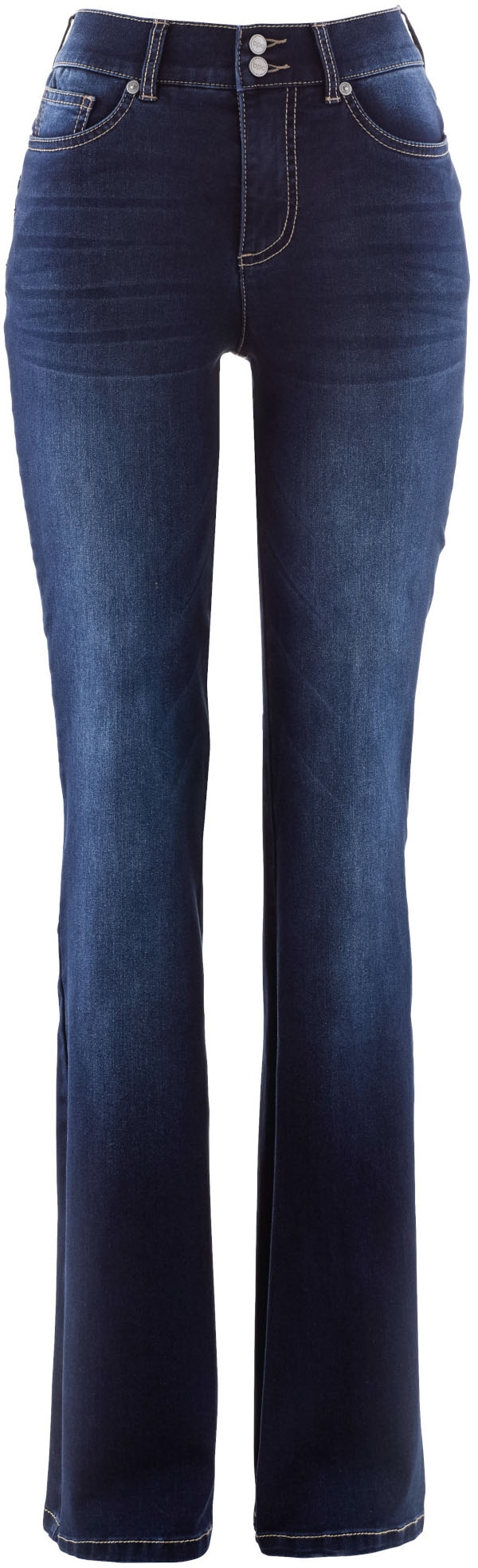 bonprix Jeans push-up coupe régulière, avec ceinture confortable, avec poches fendues