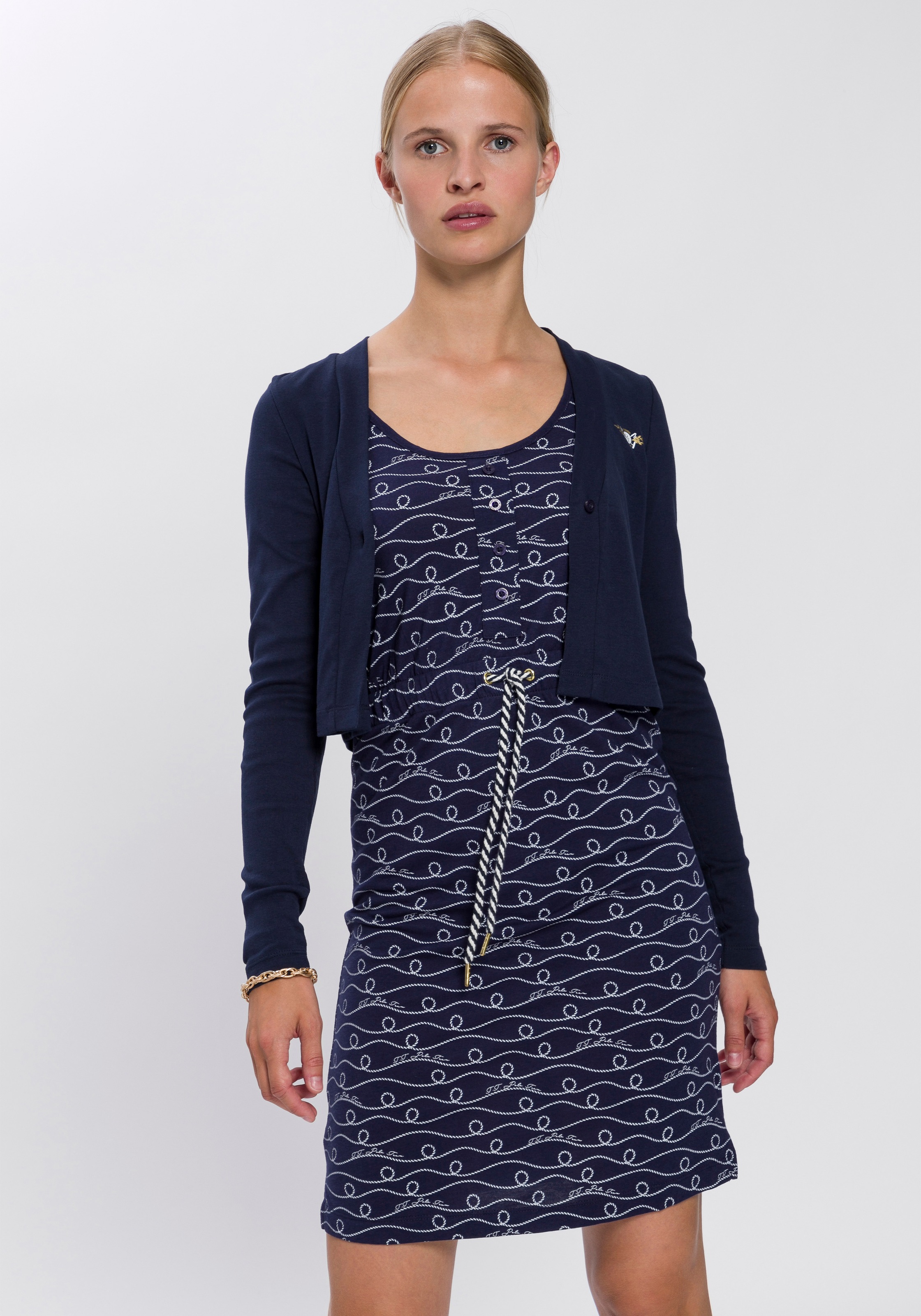 Image of TOM TAILOR Polo Team Jerseykleid, (Set, 2 tlg.), im Set mit kurzer Jerseyjacke bei Ackermann Versand Schweiz