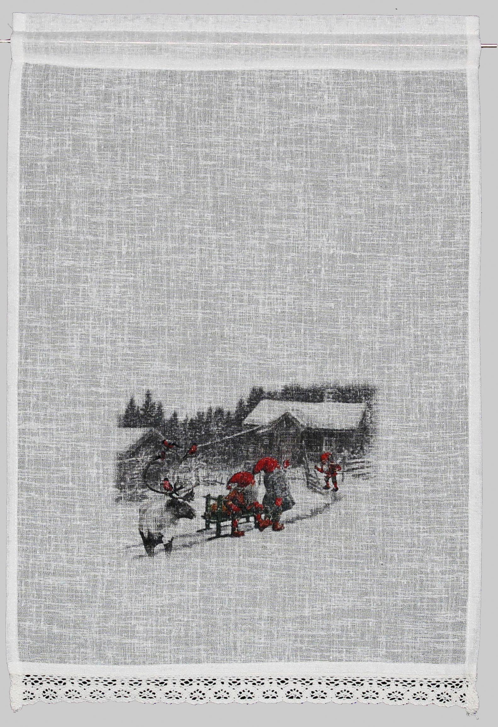 Image of HOSSNER - ART OF HOME DECO Scheibengardine »Wintermärchen«, (1 St.), Landhaus-Look bei Ackermann Versand Schweiz